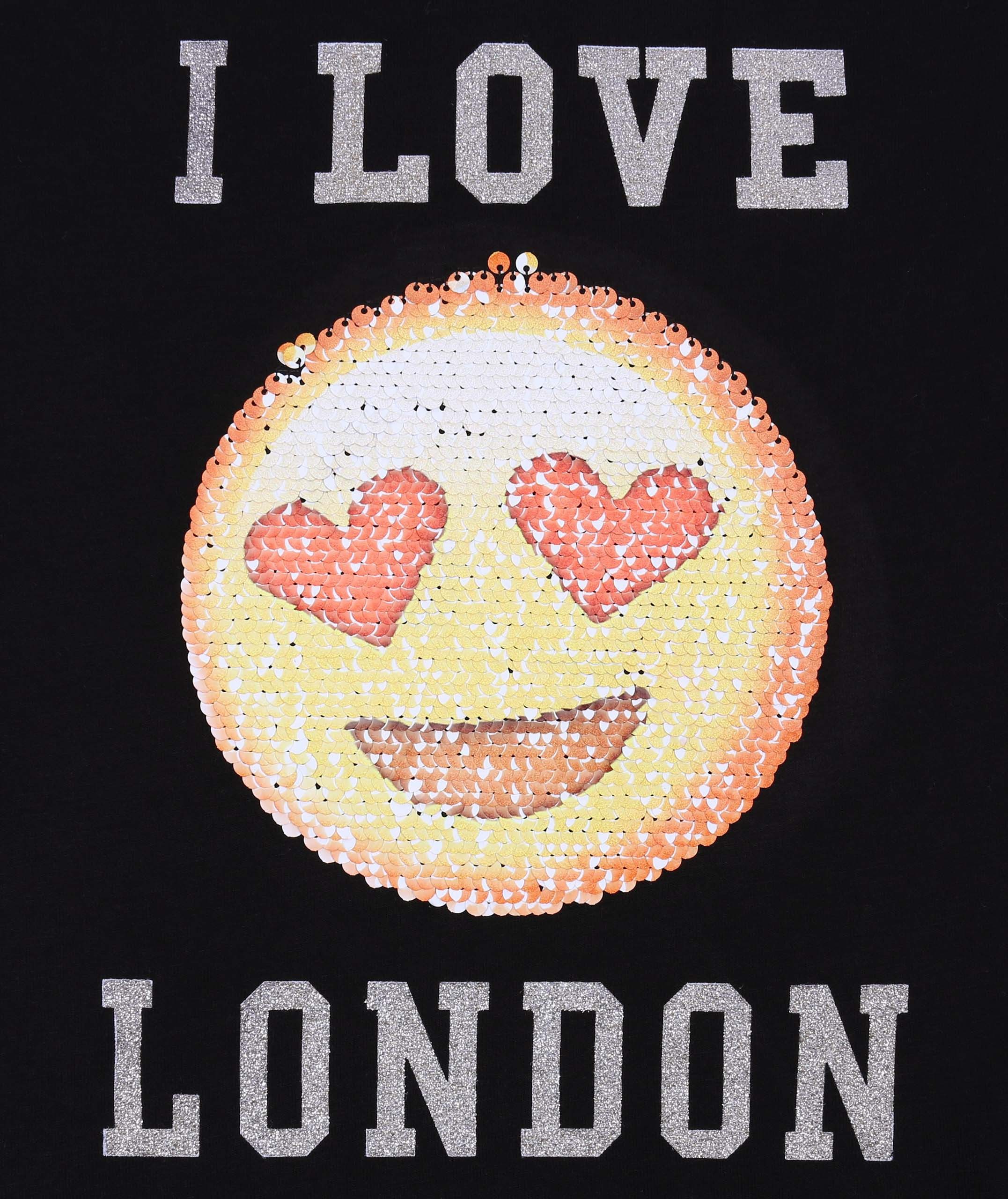 I Love... Kurzarmbluse Schwarzes T-Shirt I Love London 3-4 Jahre