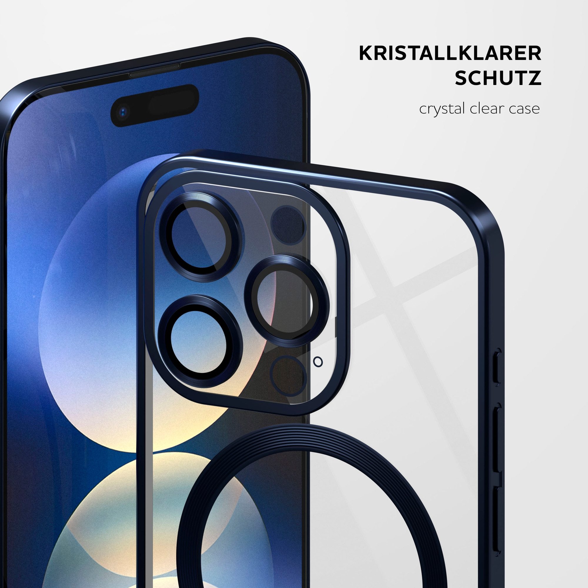 ONEFLOW Handyhülle für iPhone 16 Pro Hülle MagSafe Cover Aura Case Blau, Handy Schutz Hülle Silikon Case Back Cover durchsichtig Schutzhülle