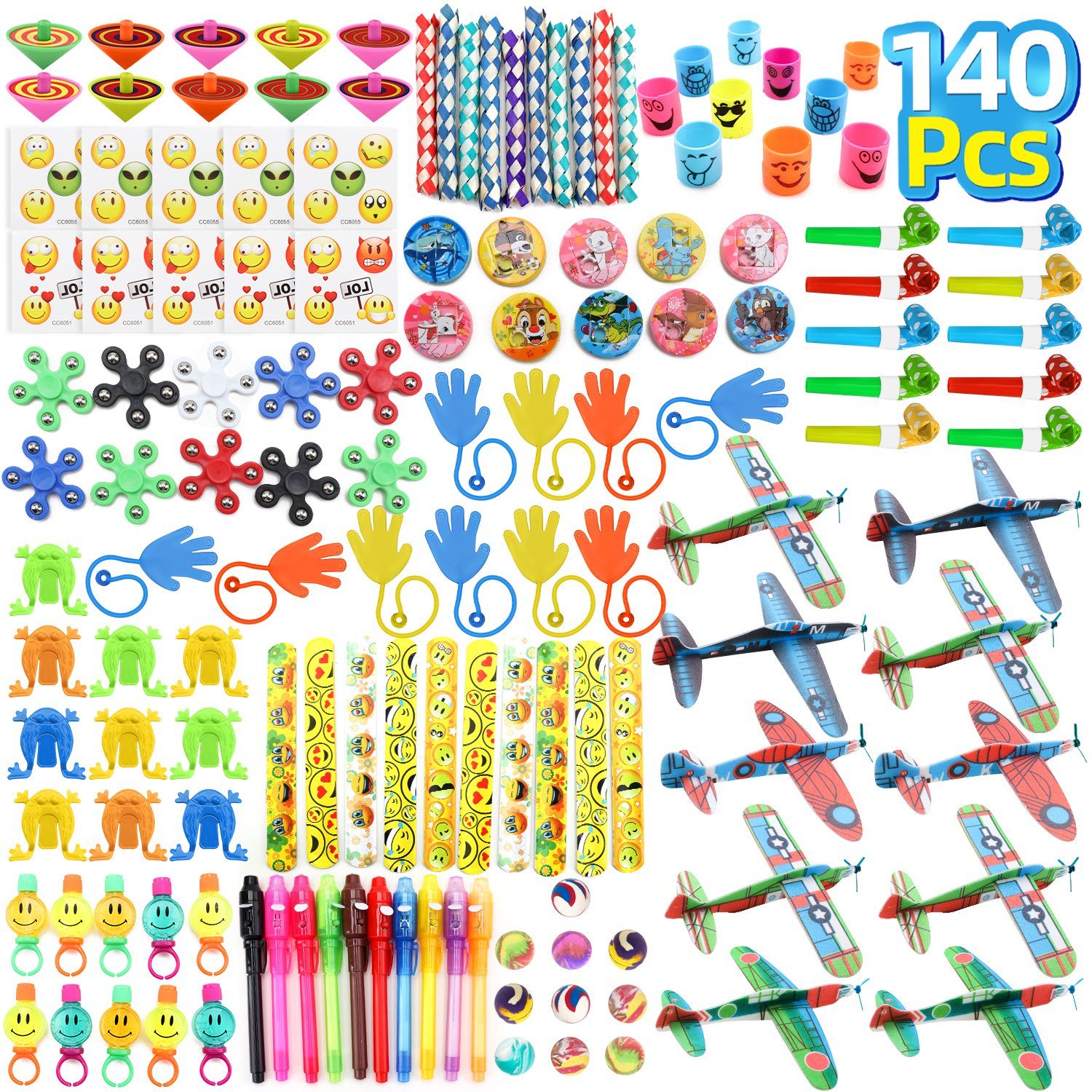 Coradoma Spielesammlung Mitgebsel Kindergeburtstag Gastgeschenke Set 140 Teile Mitbringsel, Kinderspiel