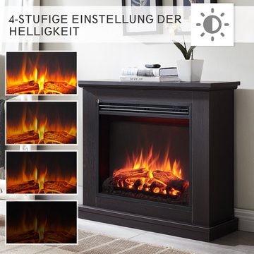 Balderia Elektrokamin Phanos, Standkamin mit Heizung 2000W, Heizung, LED-Beleuchtung, 3D-Flammeneffekt & Fernbedienung