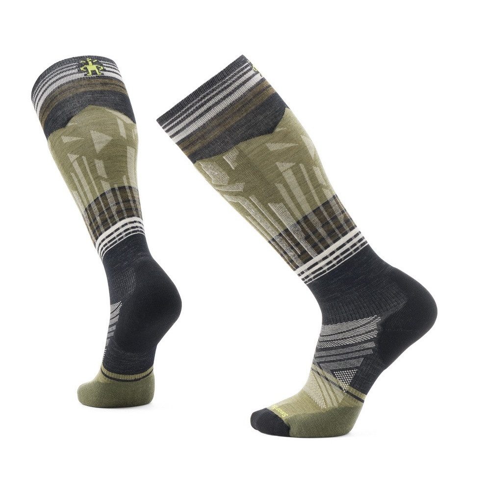 Smartwool Skisocken Targeted Cushion OTC Summit Shot-Print (Merinowolle) khakigrün/schwarz
