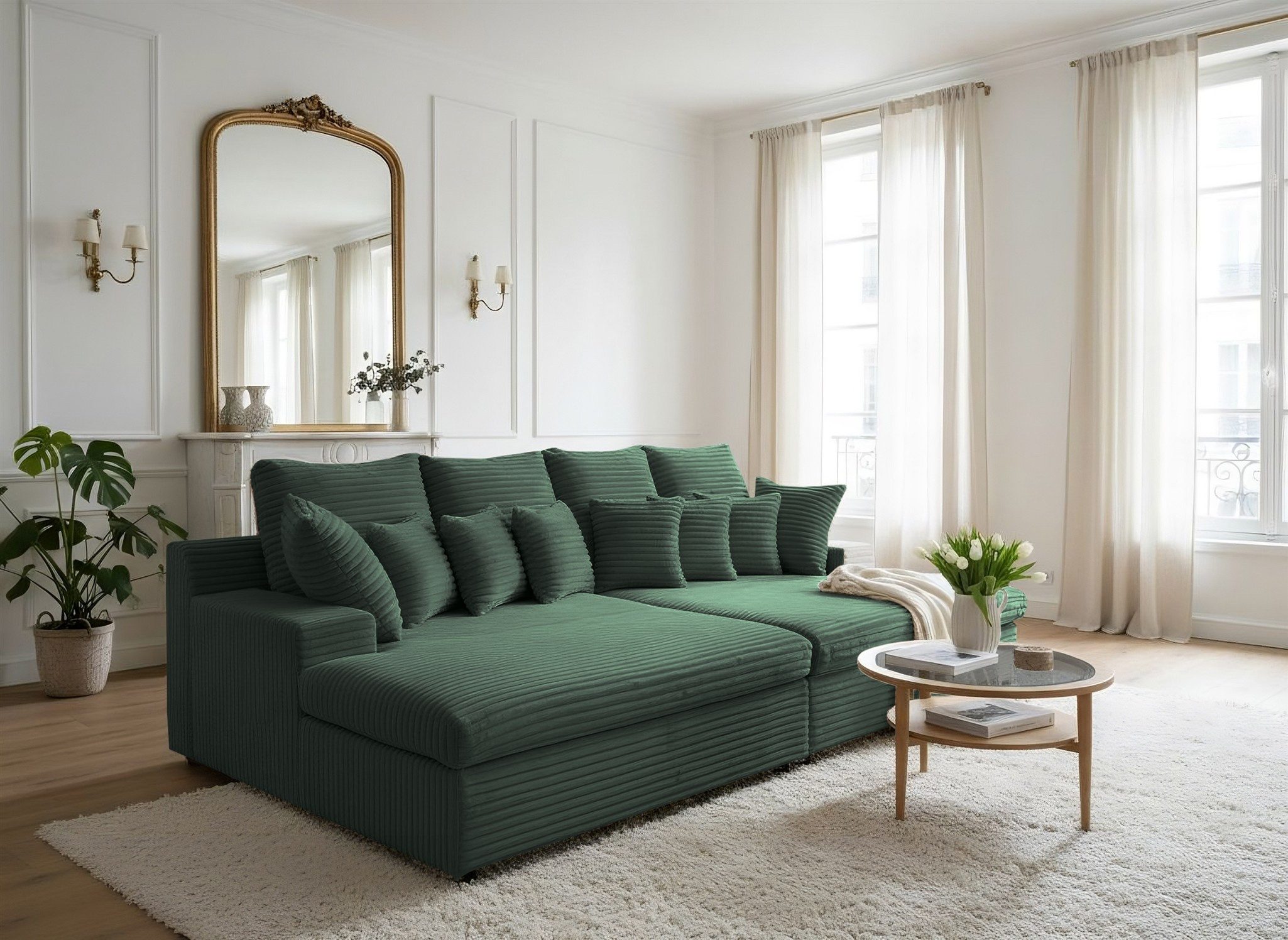 Fun Möbel Big-Sofa Megasofa AROSA in Stoff Tilia, Rundumbezug