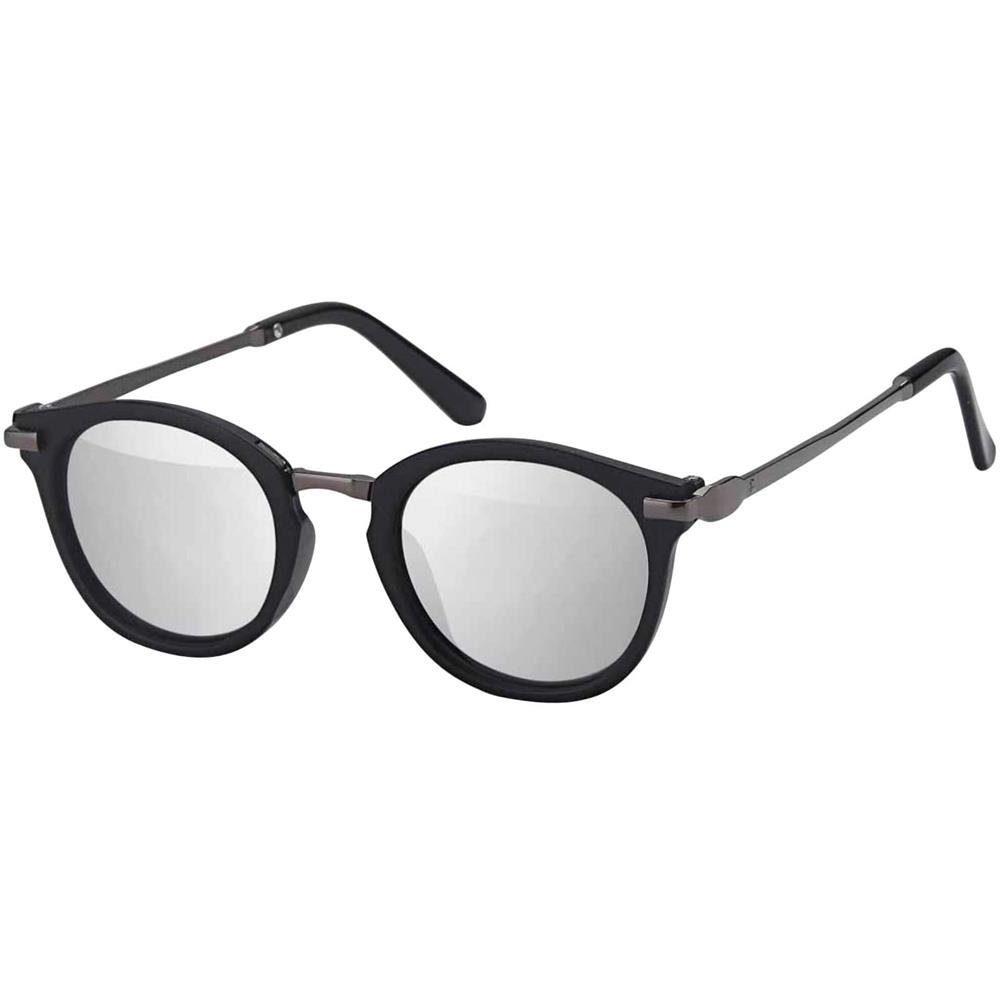 BEZLIT Eyewear Retrosonnenbrille Desginer Sonnenbrille Metallrahmen (1-St) mit schwarzen Linsen Silber Schwarz