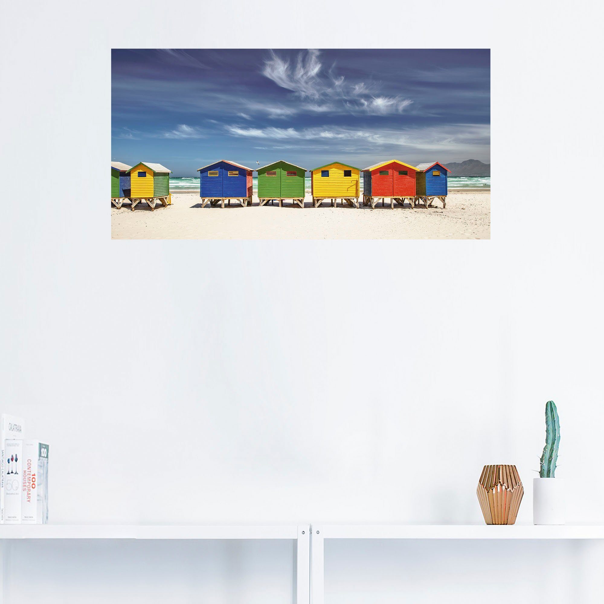 St), bei Kapstadt, Wandaufkleber (1 Wandbild versch. oder Leinwandbild, Bunte Artland in Strandhäuser Strandbilder als Größen Poster Alubild,