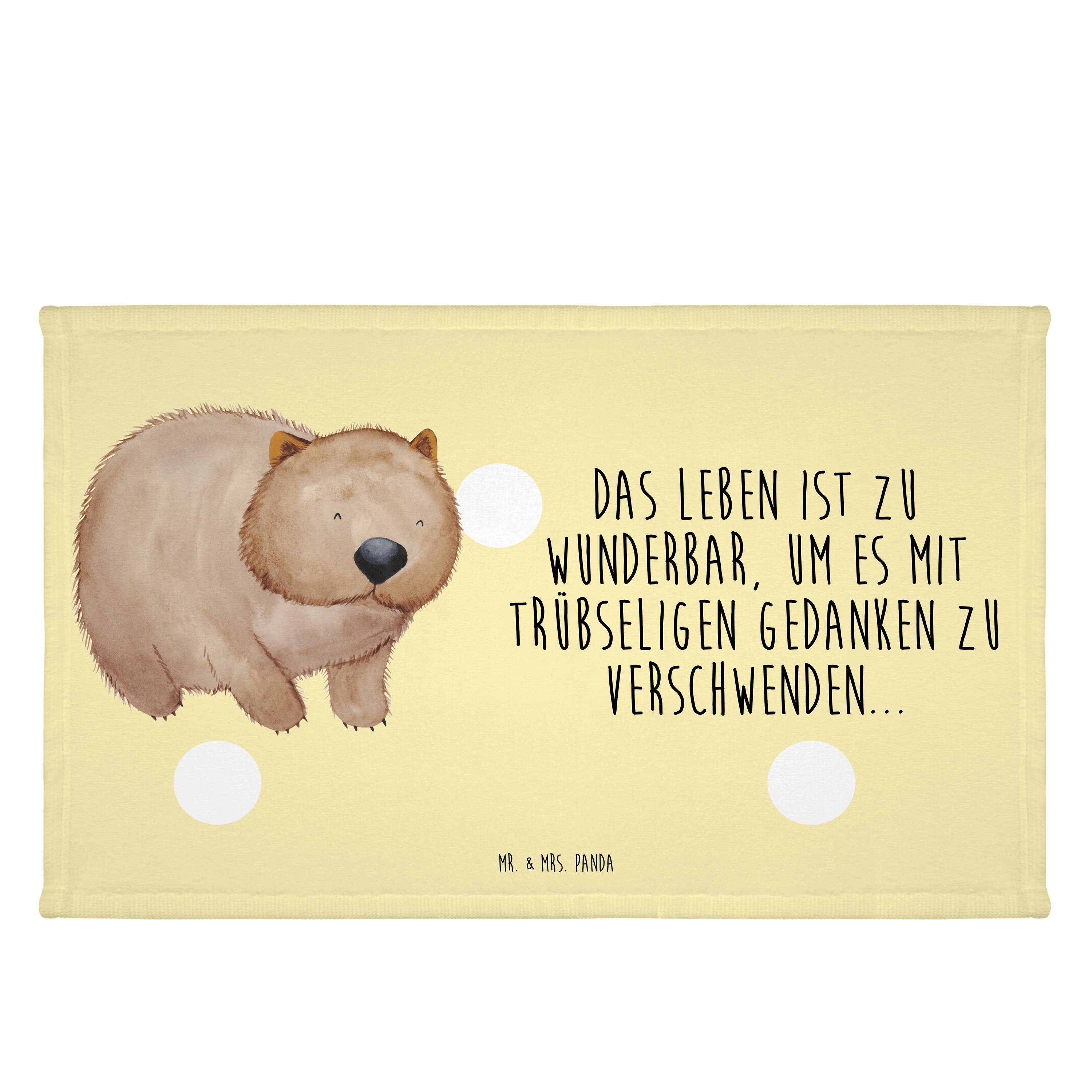 Mr. & Mrs. Panda Handtuch Wombat - Gelb Pastell - Geschenk, Das Leben ist schön, Sport Handtuch, (1-St)