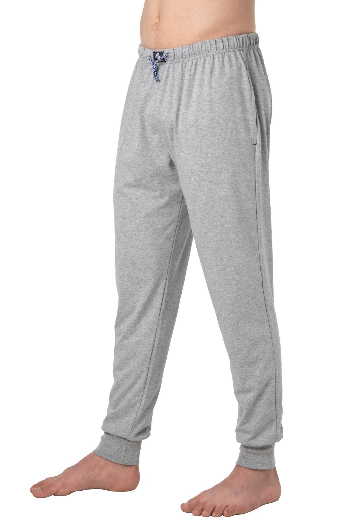 HAASIS Bodywear 1919 Pyjamahose Herren Pyjamahose mit Bündchen 77112876-graumeliert (1-tlg) Optimale Passform, pflegeleicht, formbeständig, strapazierfähig