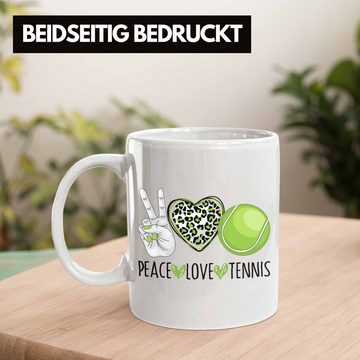 Trendation Tasse Lustige Tennis Tasse für Tennis-Spieler Coach Trainer Geschenk "Peace