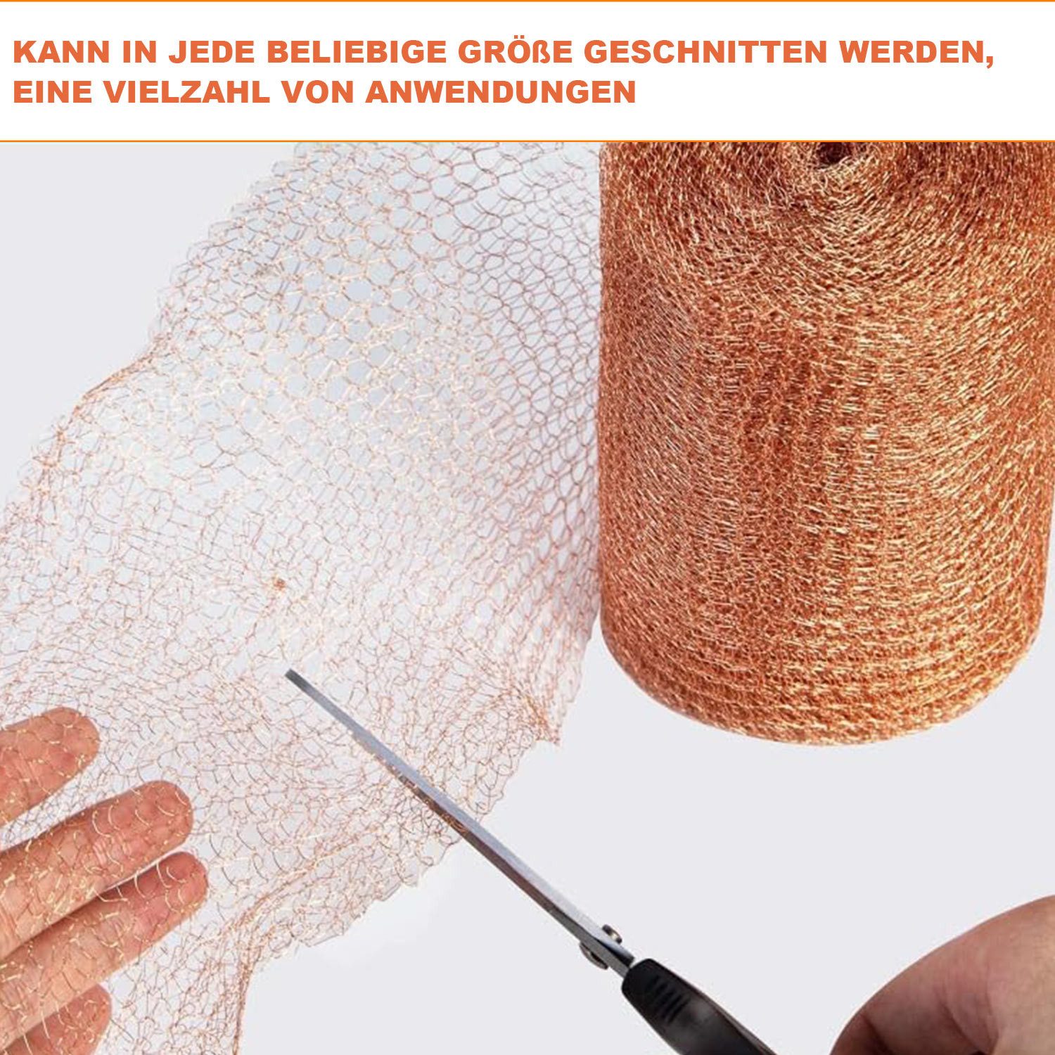 Refttenw Maschendrahtzaun Schneckenzaun, Gestrickt Kupfergeflecht, 12,7cmx3m