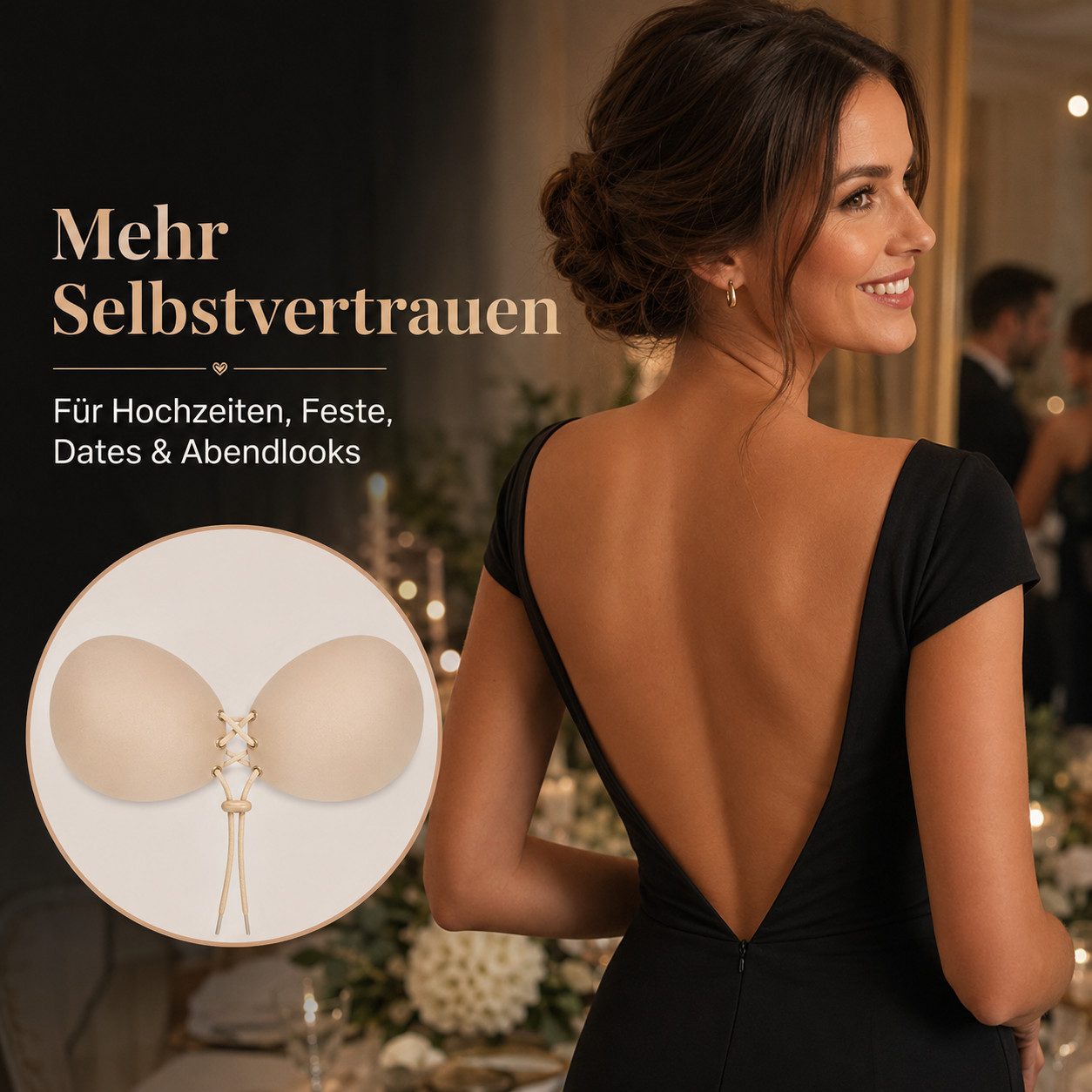 Diyarts Set: Push-up-BH (Hochwertiger Wiederverwendbarer, 2-tlg., Unsichtbarer Klebe BH) mit Verstellbarem Kordelzug und Hautfreundlichem Design – Bild 5 von 5