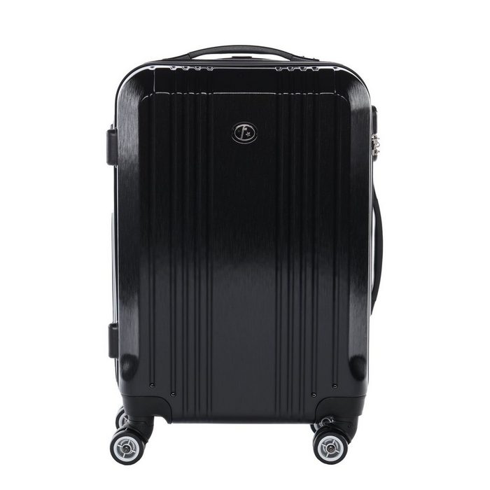 FERGÉ Koffer CANNES Handgepäck Koffer Hartschale groß Reisekoffer Kabinen-Trolley 4 Rollen schwarz