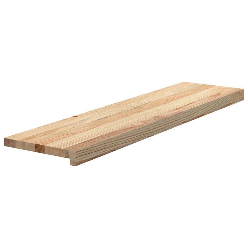 vidaXL Stufenmatte Treppenstufen 4 Stk. Unbehandelt 100x30x2 cm Massivholz Eiche, Rechteckig, Höhe: 2 mm