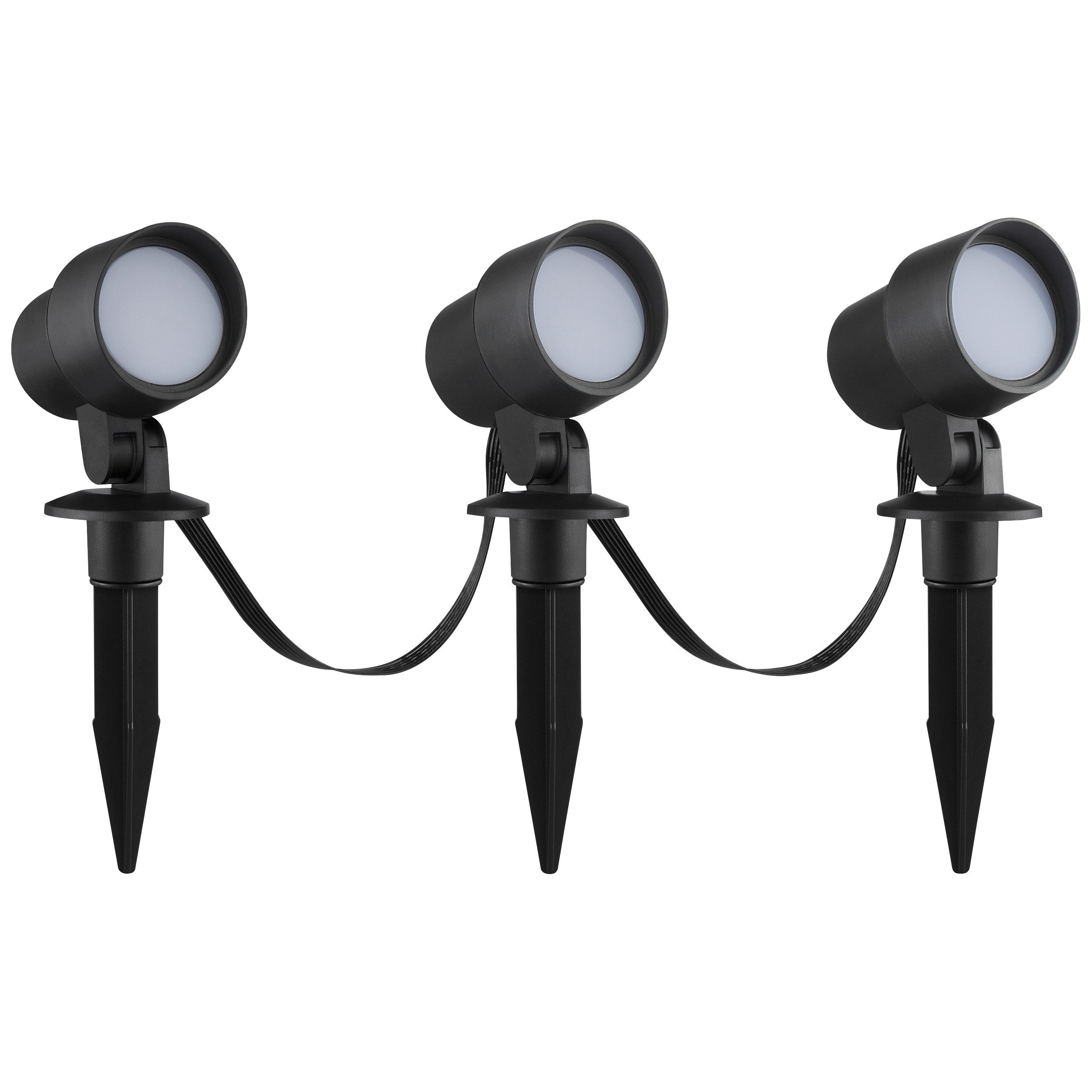Brilliant LED Gartenleuchte Kamara, Bluetooth, Dimmfunktion, RGB, LED fest integriert, RGB, warmweiß - kaltweiß, LED Gartenspieß Set, dimmbar, RGB, CCT, IP44, schwarz, App steuerbar