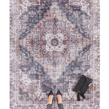 Teppich Vintage Teppich Sylla Kittgrau, NOURISTAN, rechteckig, Höhe: 5 mm