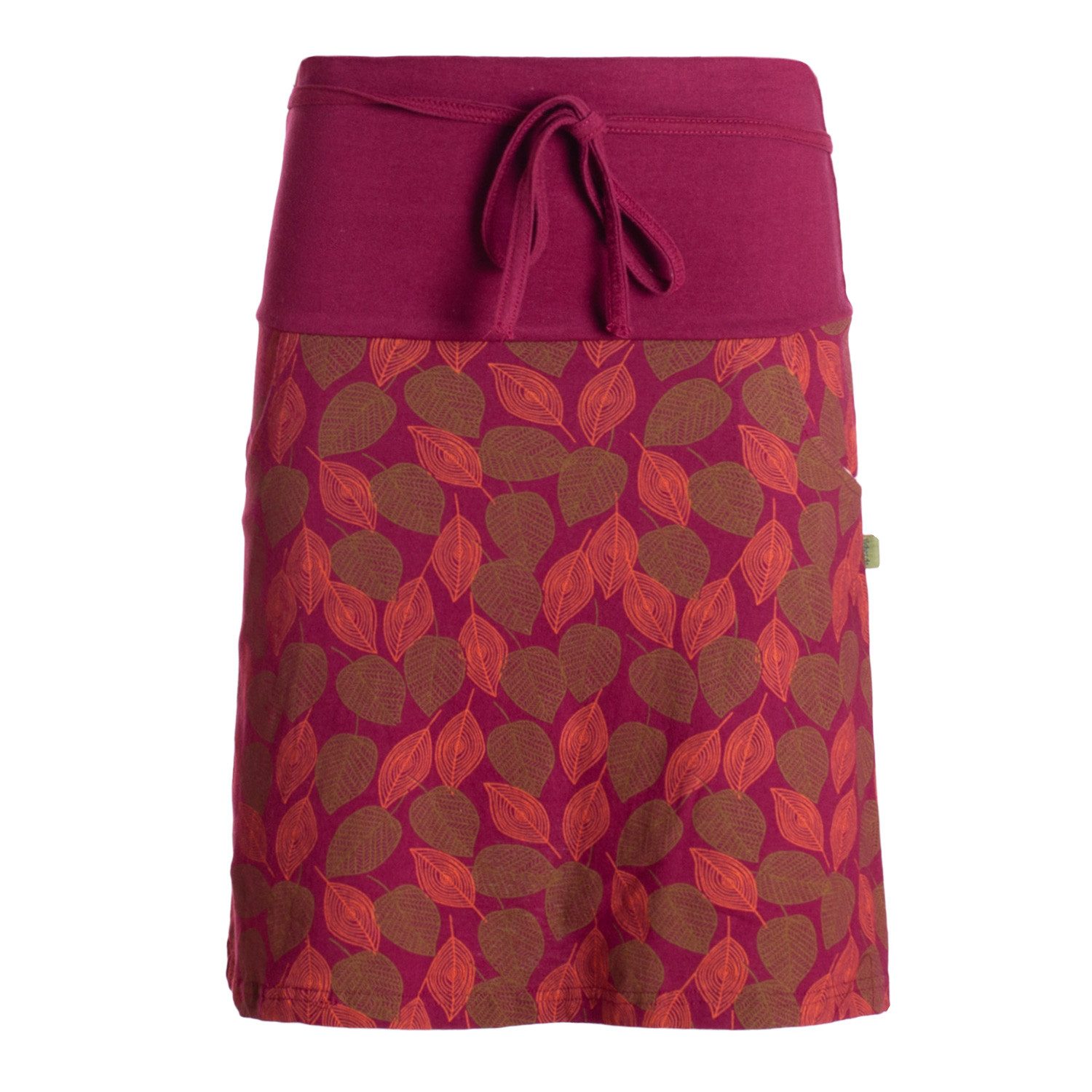 Vishes Jerseyrock knielang Baumwolle Blumen-Muster breiter Bund mit Kordel-Zug Taschen Alternative Bekleidung, Ethno, Hippie, Retro Style