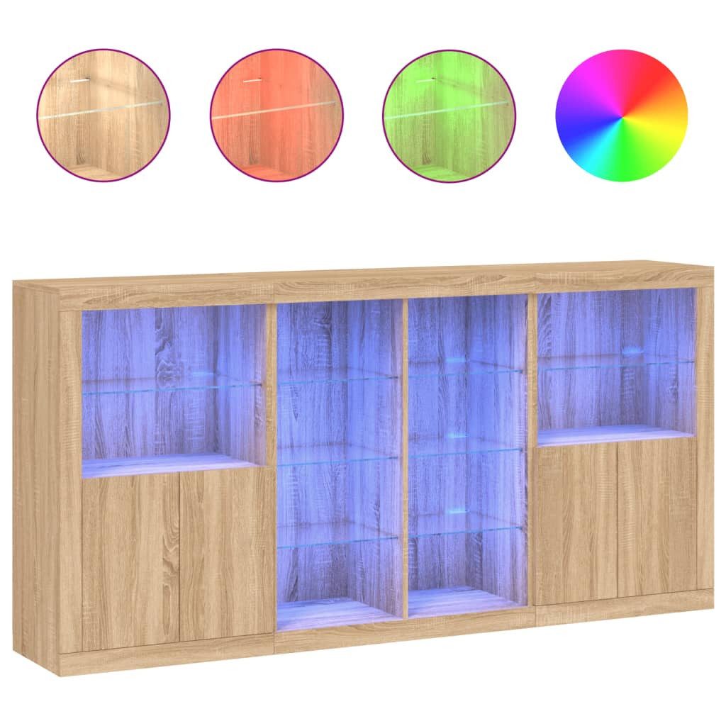 vidaXL Sideboard Sideboard mit LED-Leuchten Sonoma-Eiche günstig online kaufen