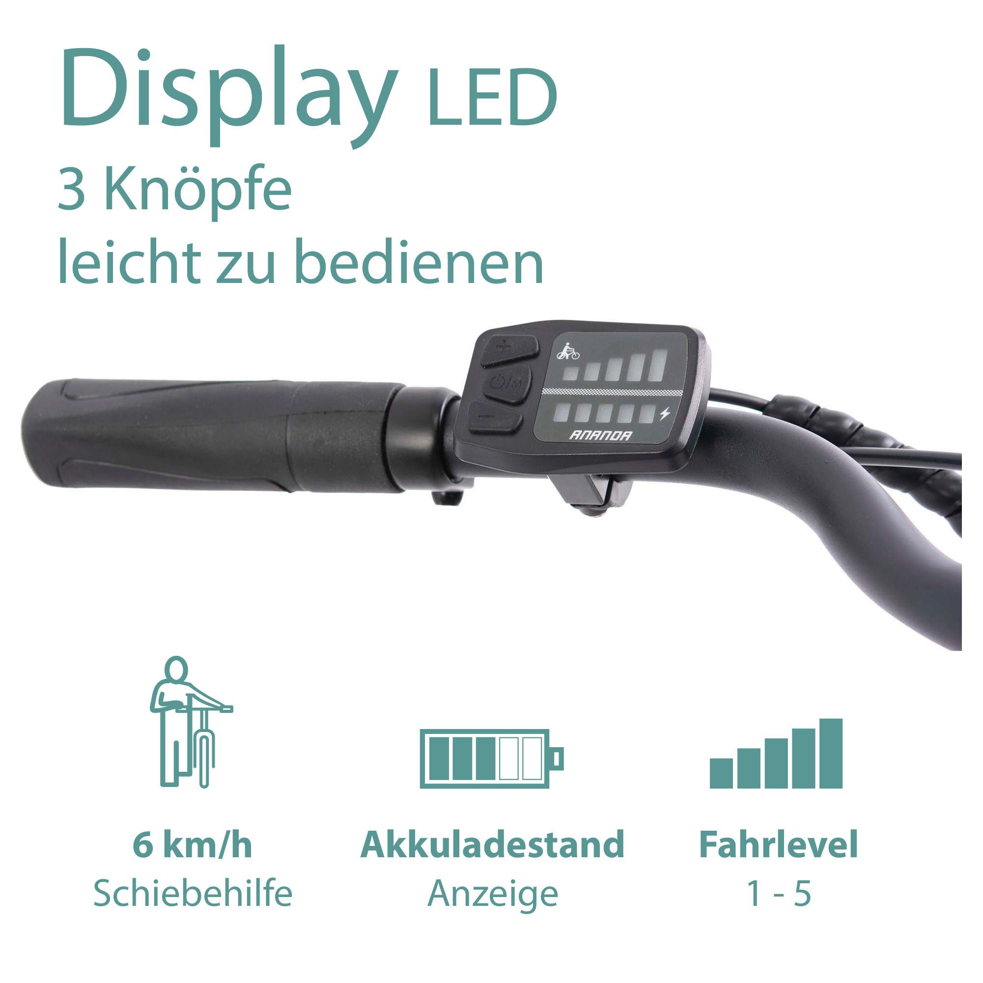 Tretwerk E-Bike Trekkingrad Mystic, 7 Gang, Nabenschaltung, Frontmotor, 468 Wh, Pedelec, Elektrofahrrad für Damen u. Herren