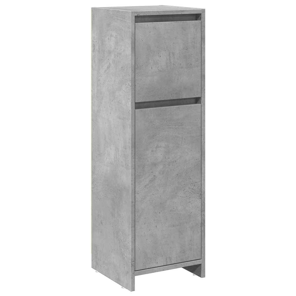 vidaXL Badezimmer-Set Badezimmerschrank Betongrau 30x30x95 cm Holzwerkstoff, (1-St)
