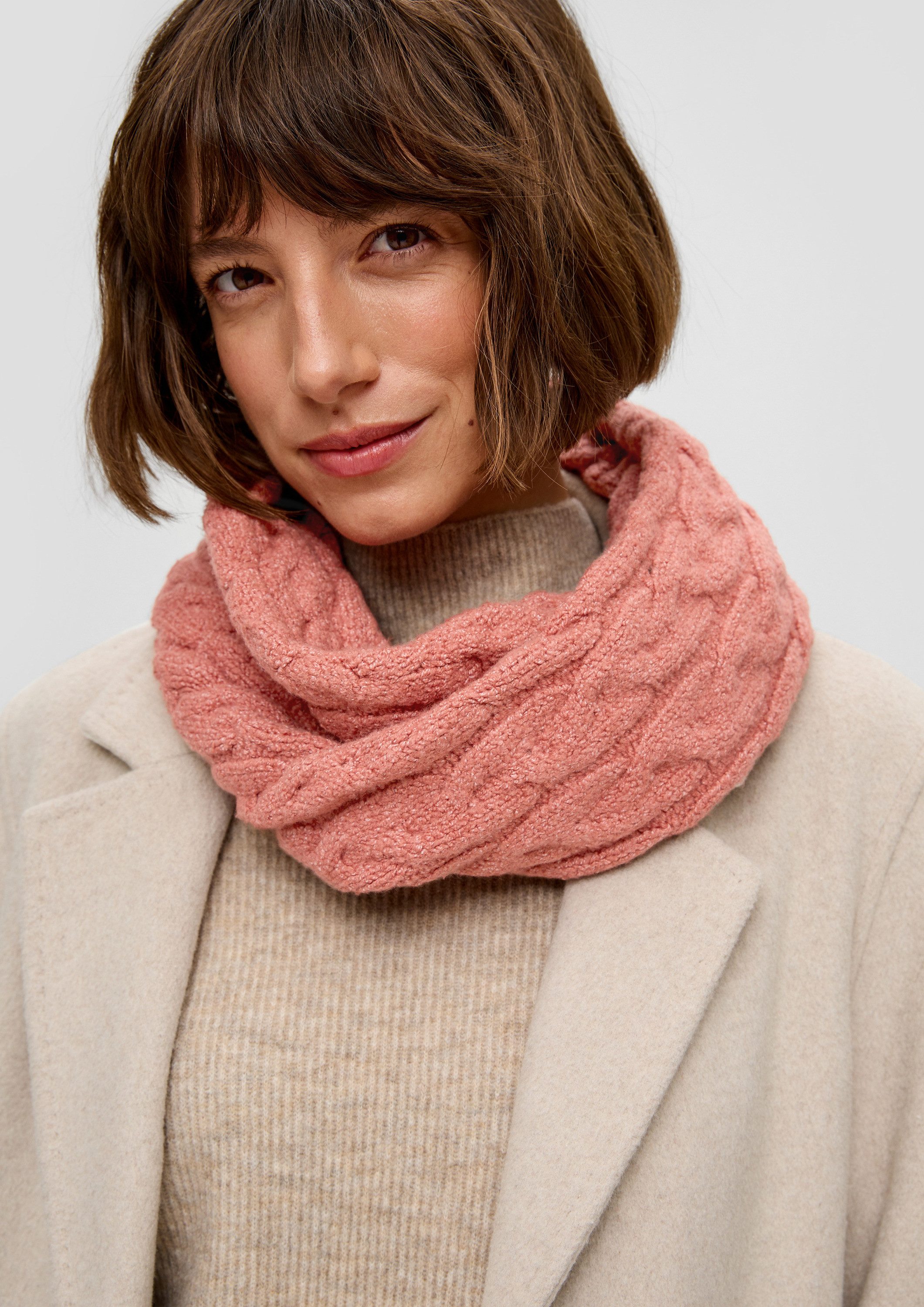 s.Oliver Schal Tuch, Loop-Schal aus Baumwollmix günstig online kaufen