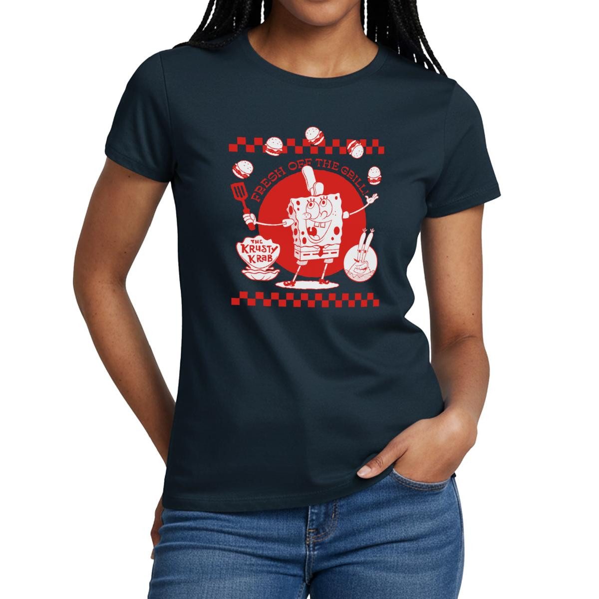 T-Shirt Spongebob Schwammkopf Fresh Off The Grill Frauen T-Shirt