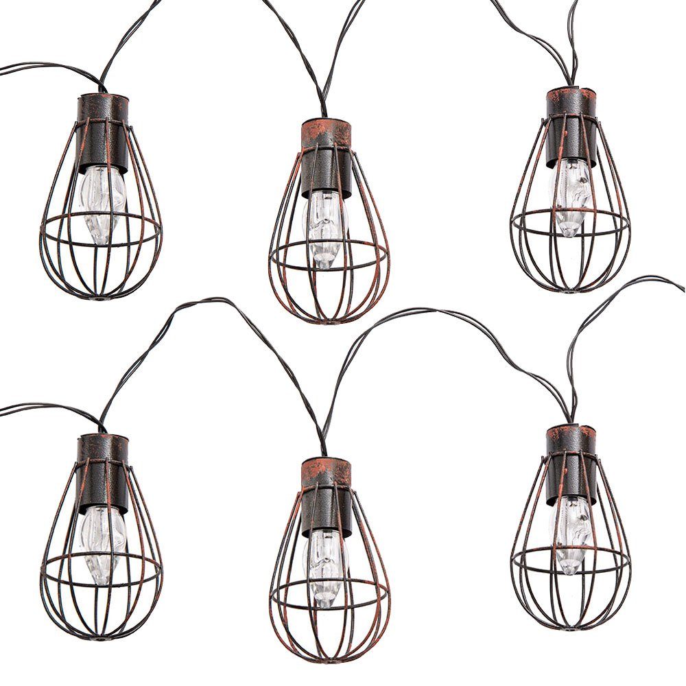 NOWA LED Solarleuchte, LED-Leuchtmittel fest verbaut, Warmweiß, Solar Lichterkette Aussen Solarlampe 10x LED Laternen Garten Retro