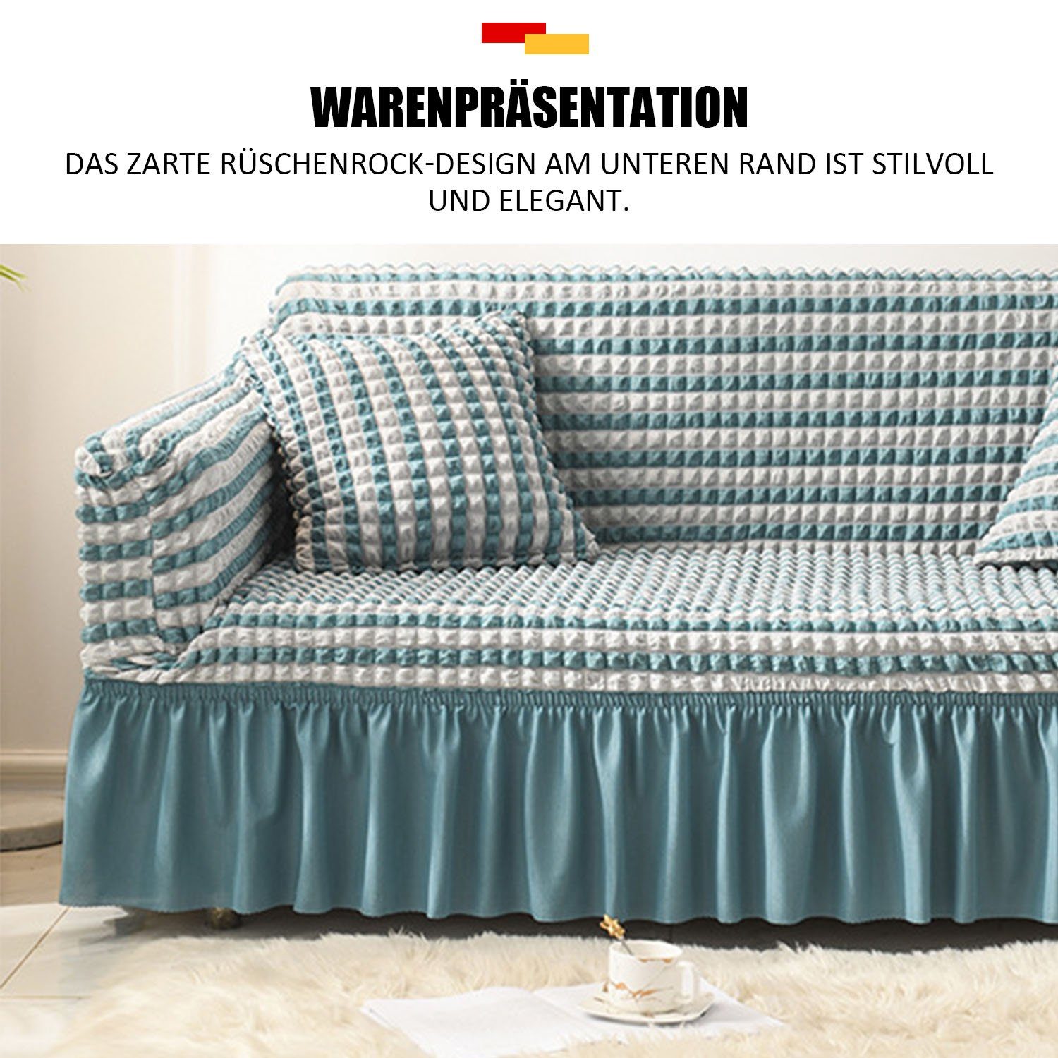 Sofahusse Elastische Sofa -Hülle, MAGICSHE, Einfach zu säubern Blau