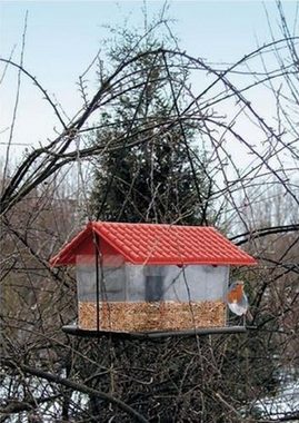 sesua Vogelhaus Vogelfutterstation Vogelhaus für 2,5 kg Futter Kunststoff Hängen aufstellen