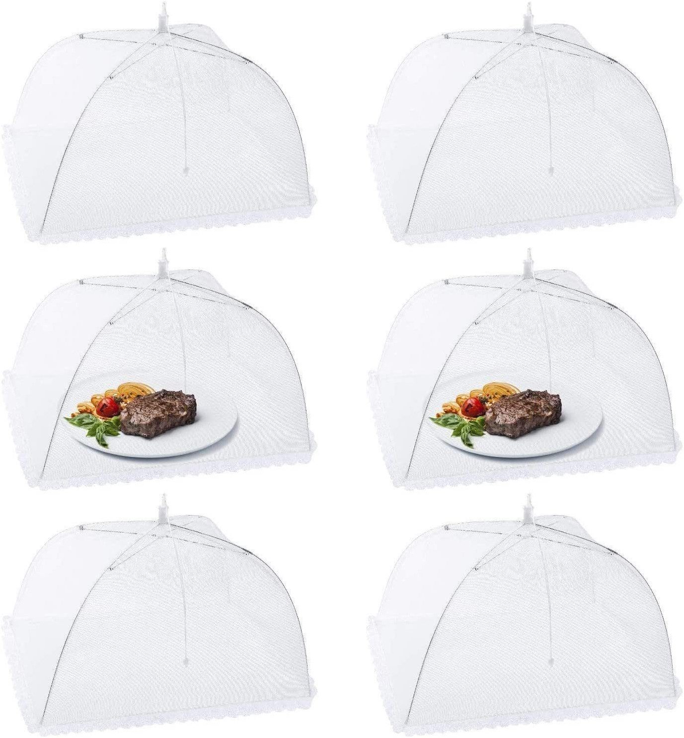EXTSUD Fliegenhaube Fliegenhaube 6er Set Abdeckhaube für Essen Faltbare Kuchenabdeckung (Fliegenschirm Lebensmittel Abdeckung, Perfekter Fliegen-Schutz)