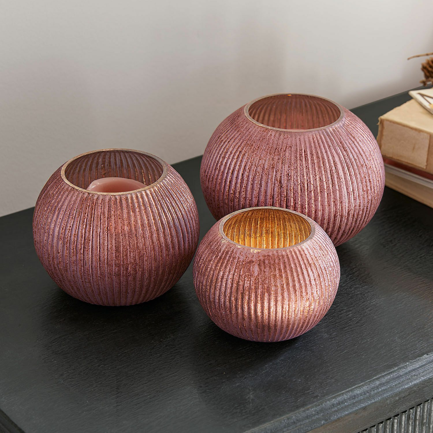 Mirabeau Windlicht Windlicht 3er Set Jalimeen lila (3er Set, 3er Set)