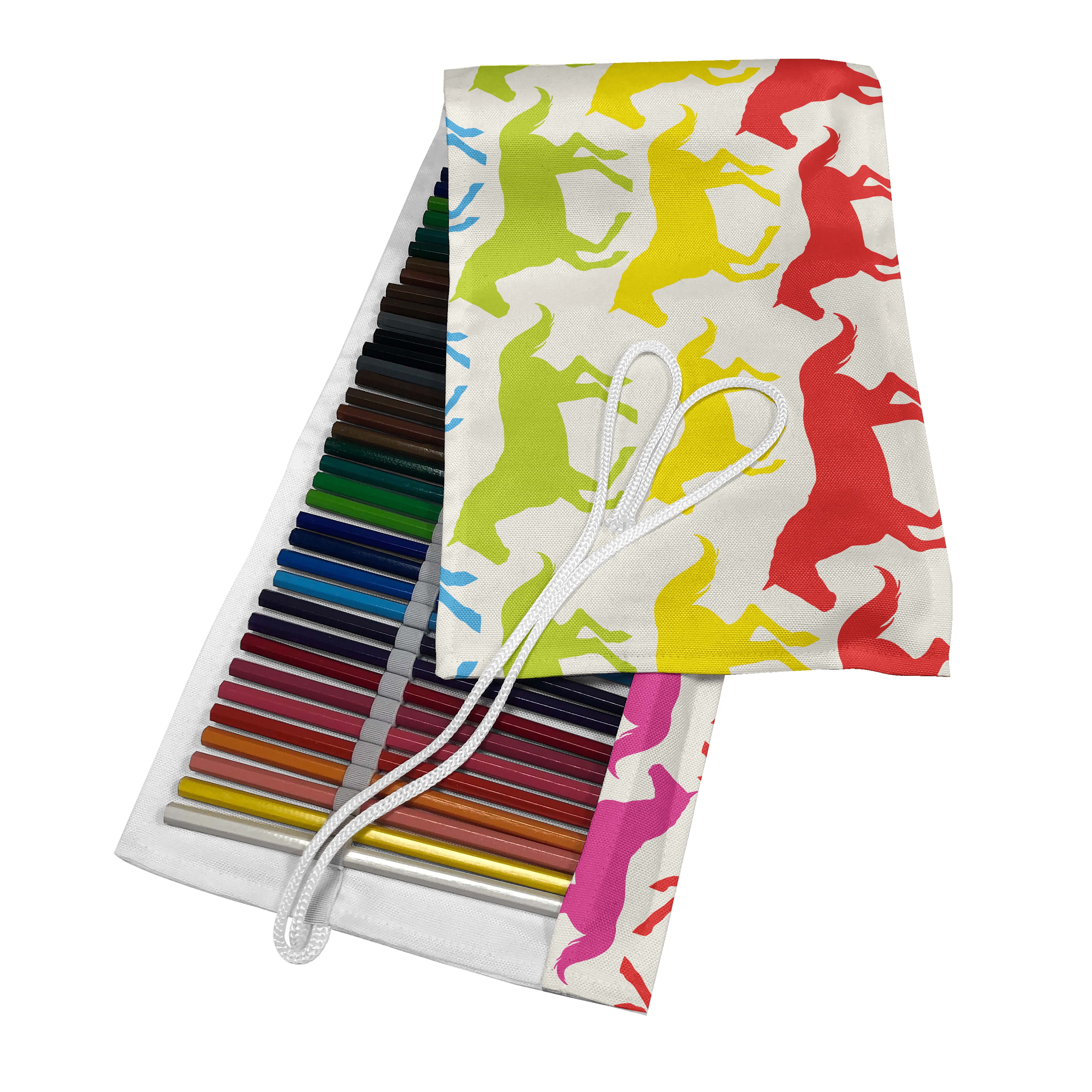 Abakuhaus Federmäppchen langlebig und tragbar Mehrfarbig Pferde Color Stiftablage Organizer, Giddy Segeltuch Rainbow