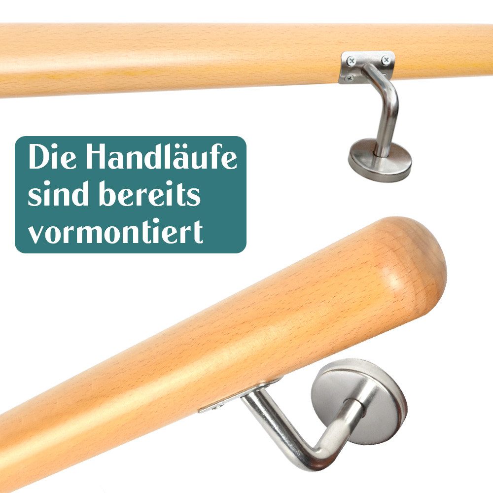 V2Aox Handlauf Buche Holz Handlauf Treppengeländer günstig online kaufen