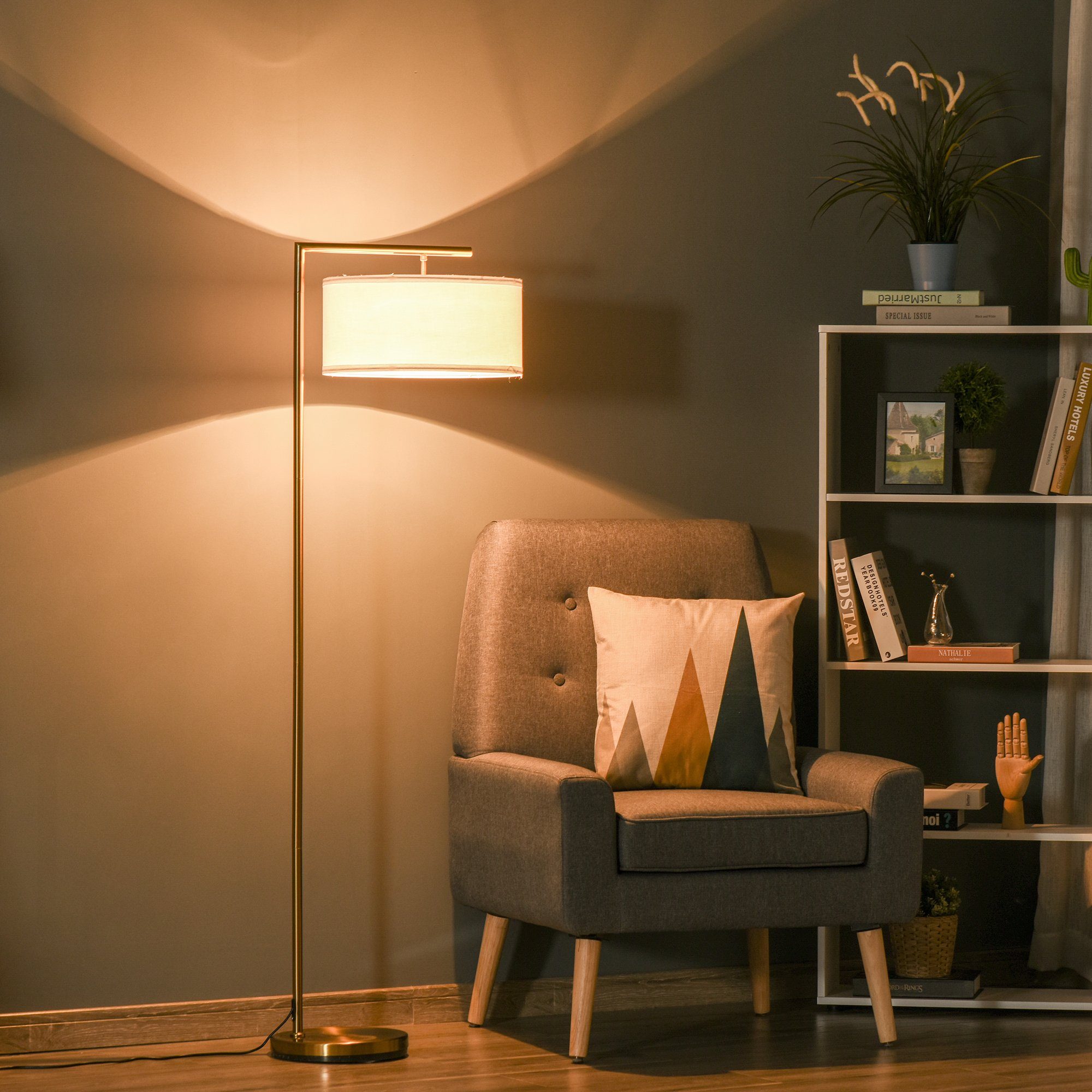 HOMCOM Stehlampe modernen Design, 1 Lieferumfang x enthalten) E27 im (nicht