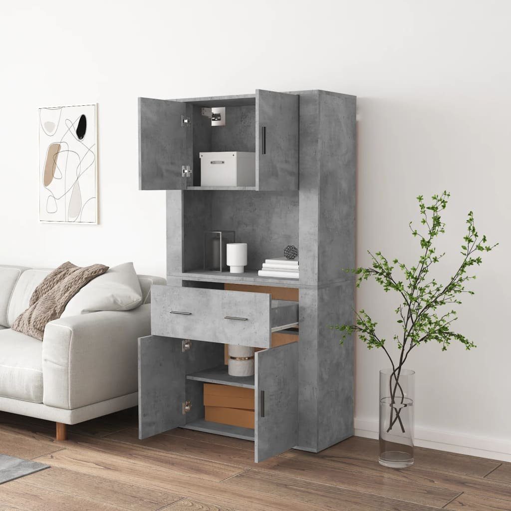vidaXL Highboard Highboard Betongrau Holzwerkstoff (1 St)