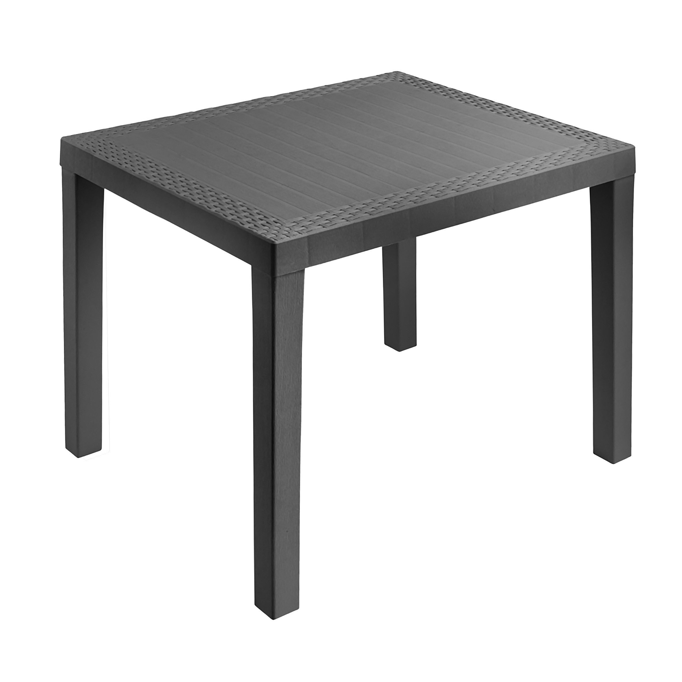Spetebo Gartentisch Outdoor Tisch rechteckig Kunststoff anthrazit - 78 x 72 cm (Anzahl, 1-St., Stück), Belastbarkeit von ca. 65 kg