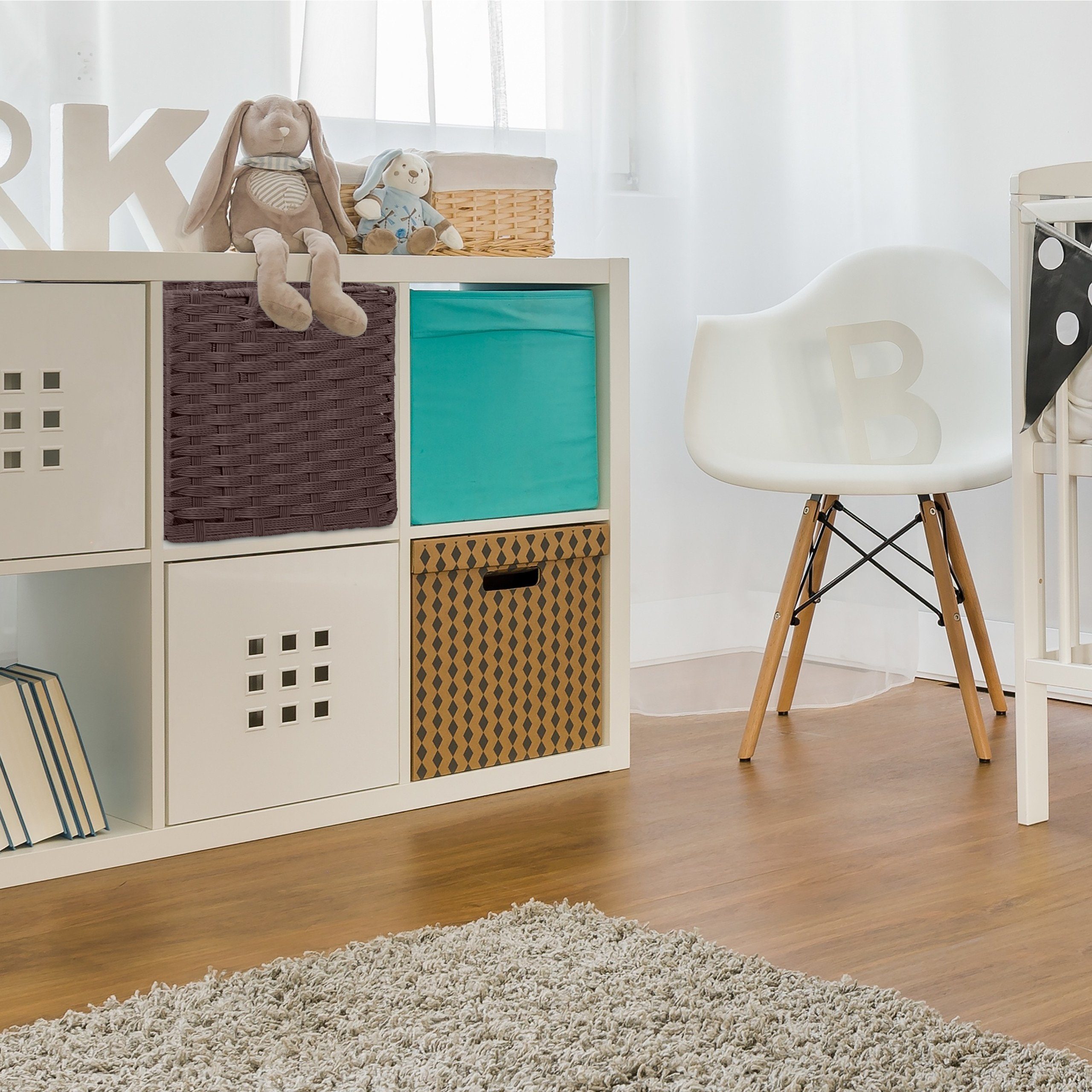 relaxdays Aufbewahrungskorb faltbar, braun