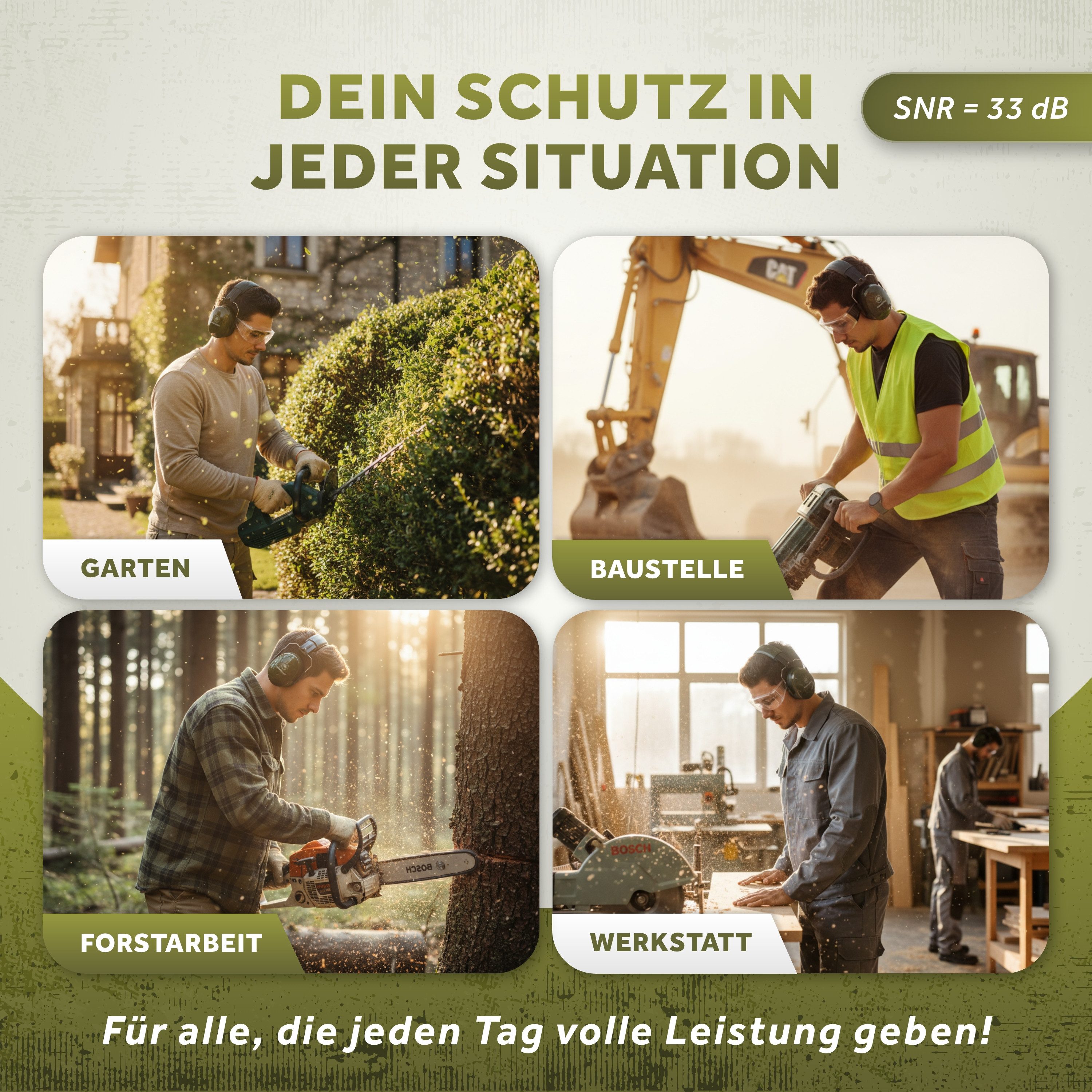 Schallwerk Kapselgehörschutz Arbeitsgehörschutz Work+ größenverstellbar bequemer Sitz, Baustelle, Gartenarbeit, Heimwerken