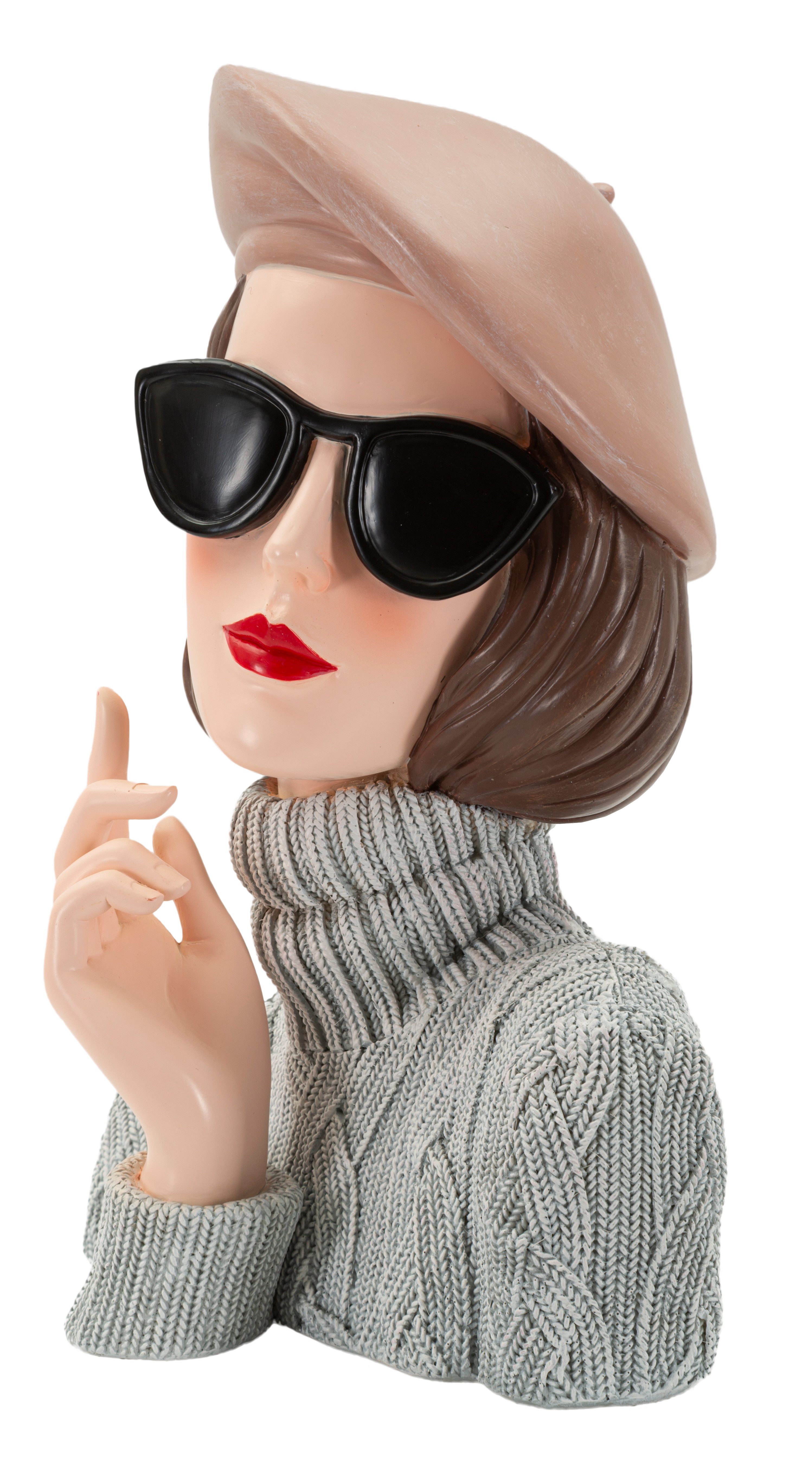 MF Skulptur Lady Chic Dekofigur Frauenbüste Retro Pariser Stil Polyresin (1 St)