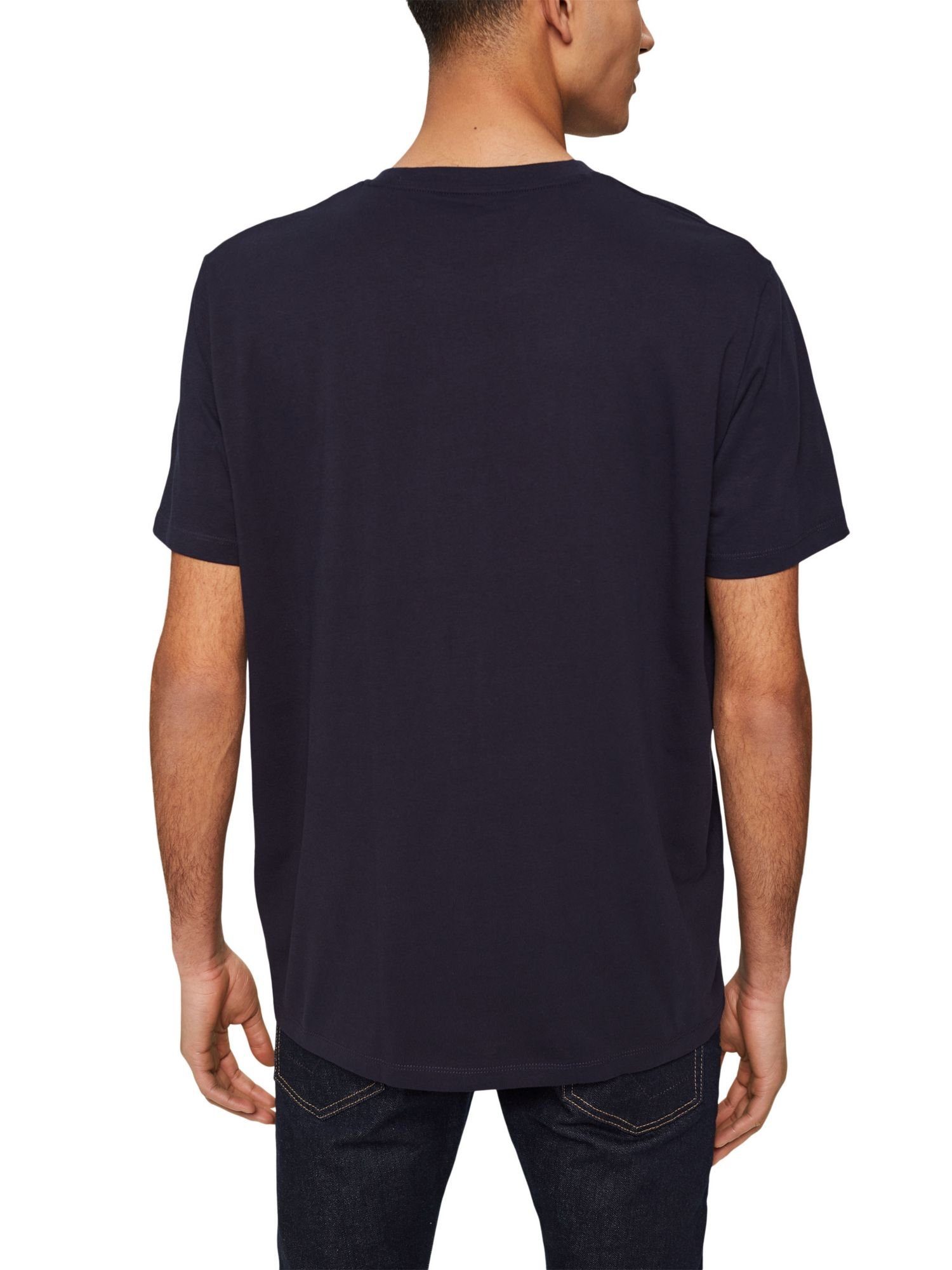 T-Shirt NAVY (1-tlg) mit Jersey-Shirt Logo-Print Esprit