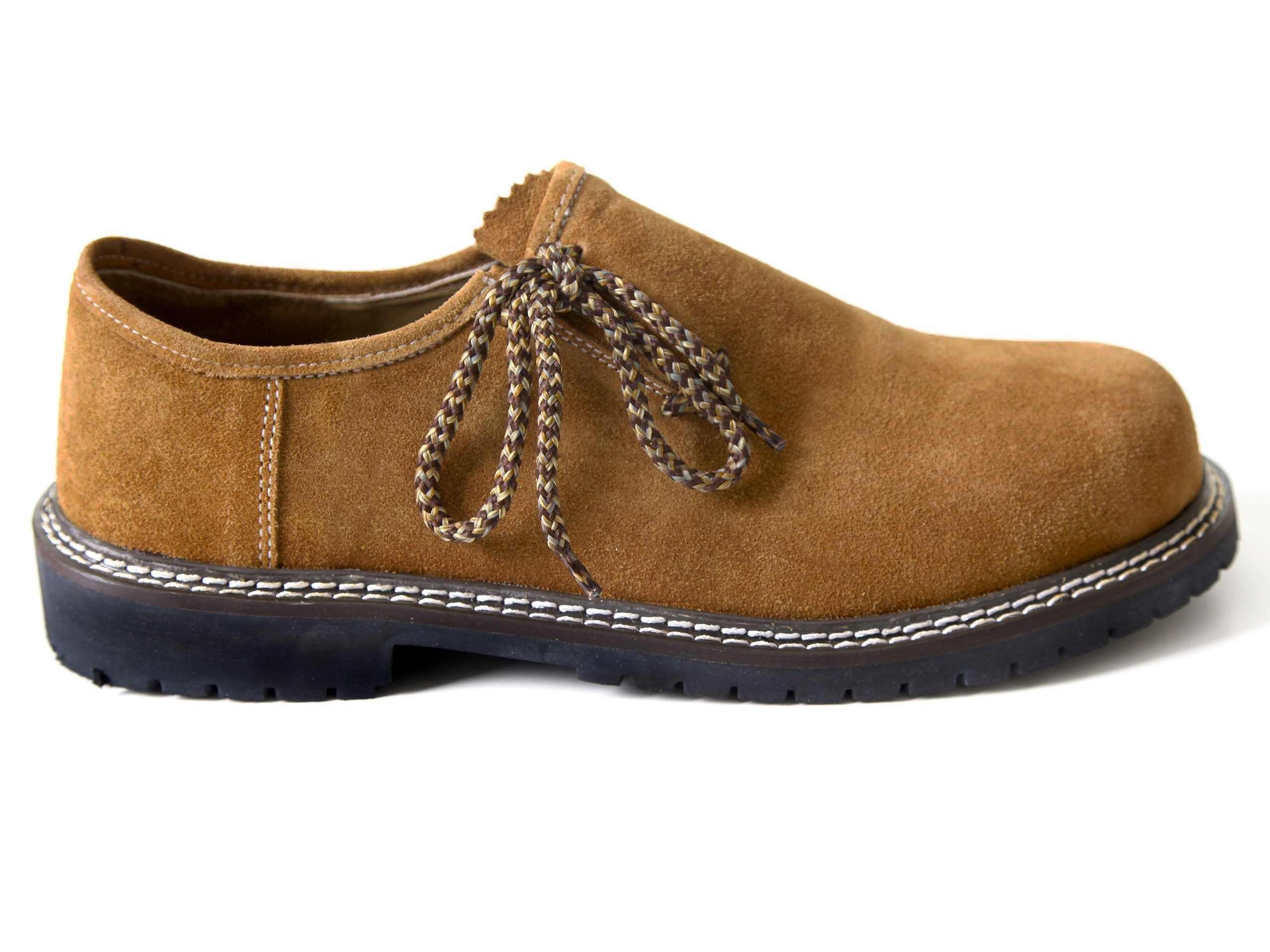 Almbock Trachtenschuhe Bavaria Rustica Schnürschuh (2-tlg) Rindsveloursleder mittelbraun