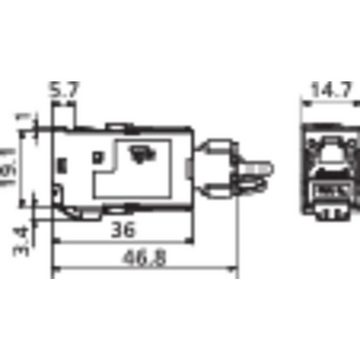 Metz Connect C6Amodul 180° Jack Netzwerk-Adapter