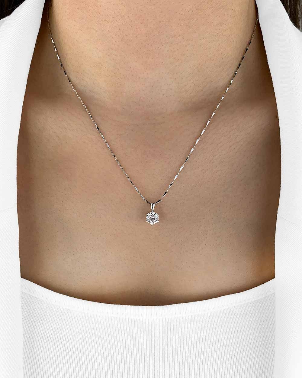 DANIEL CLIFFORD Kette mit Anhänger 'Rosalie' Damen Halskette Silber 925 Solitär Anhänger Kristall (inkl. Verpackung), feine Silberkette 45cm, Kristallanhänger w – Bild 3 von 4