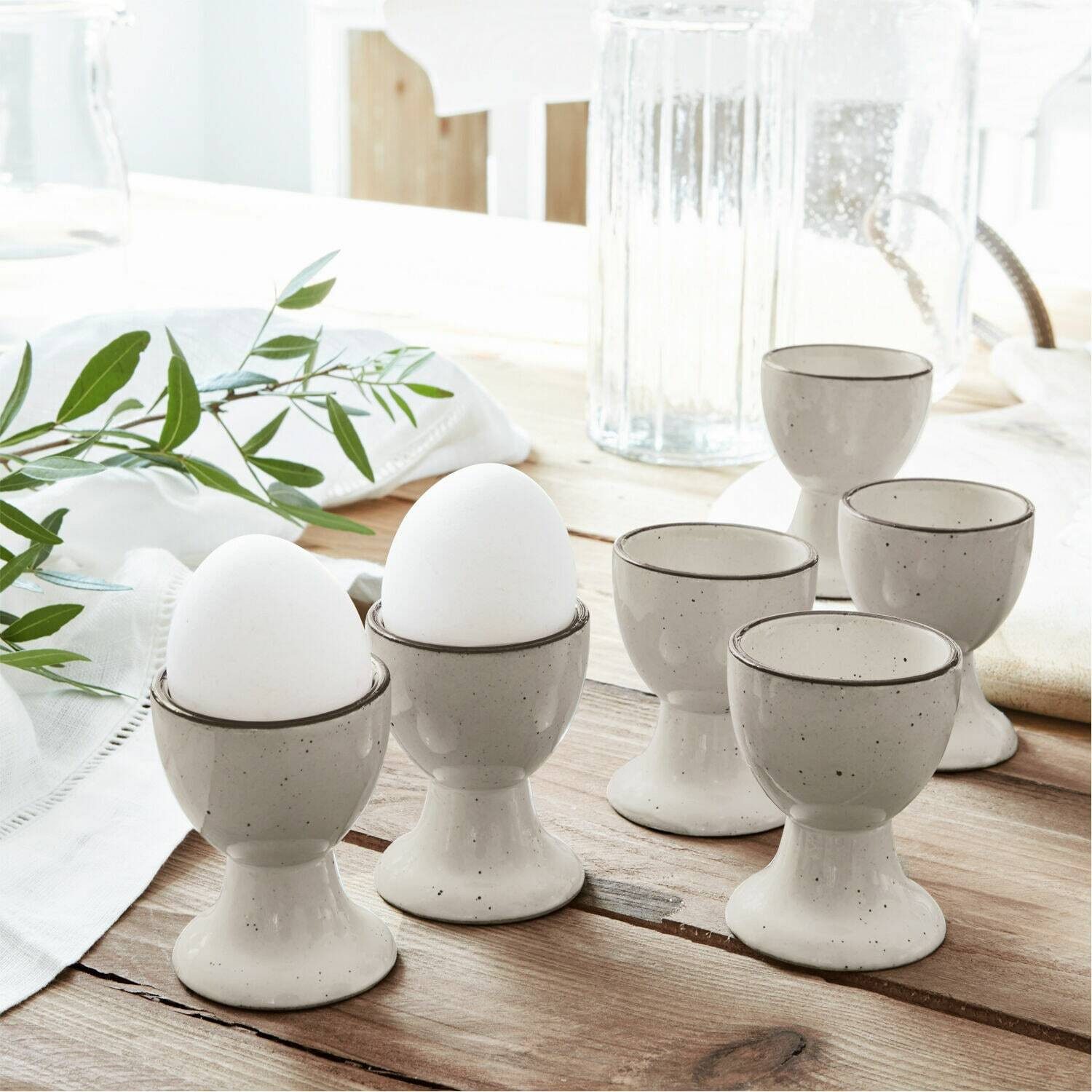 Mirabeau Geschirr-Set Eierbecher 6er Set Biarré grau, Steinzeug, none – Bild 4 von 5