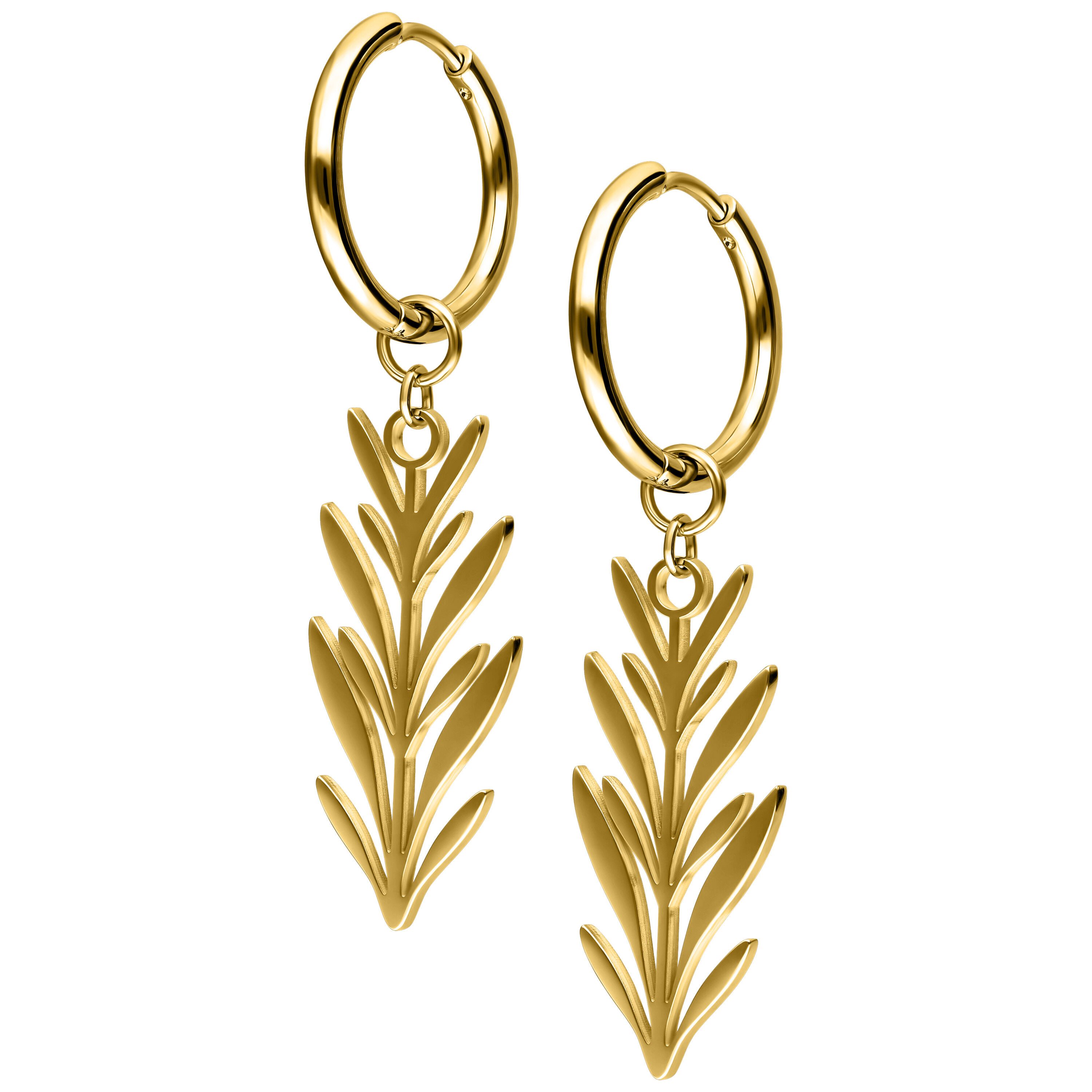 Paar Ohrhänger Lovely Branch Hoops Pair - Gold