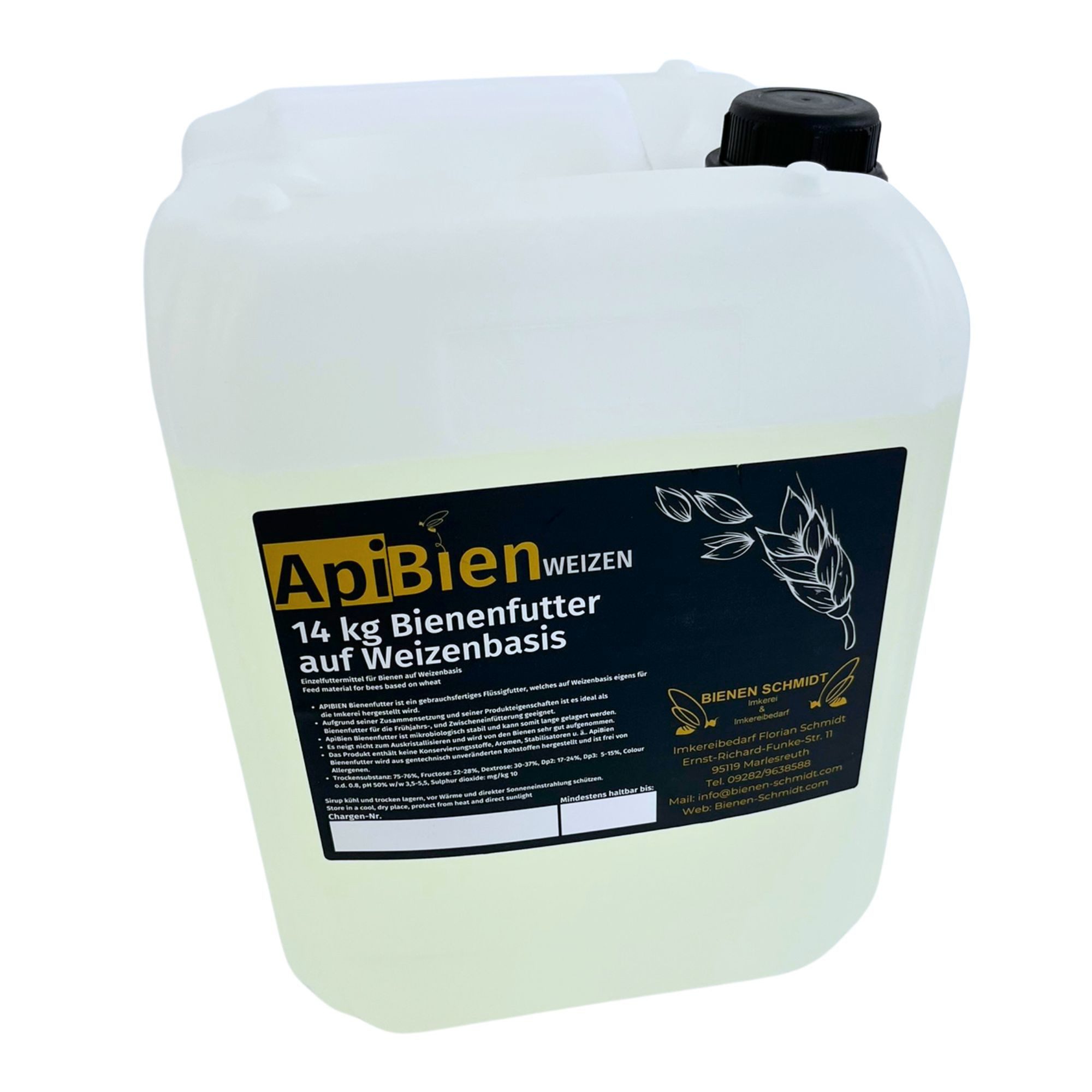 BIENEN SCHMIDT APIBIEN Bienenfutter Sirup Weizensirup, Hauptfutter für: Bienen, 14 kg Kanister Weizensirup