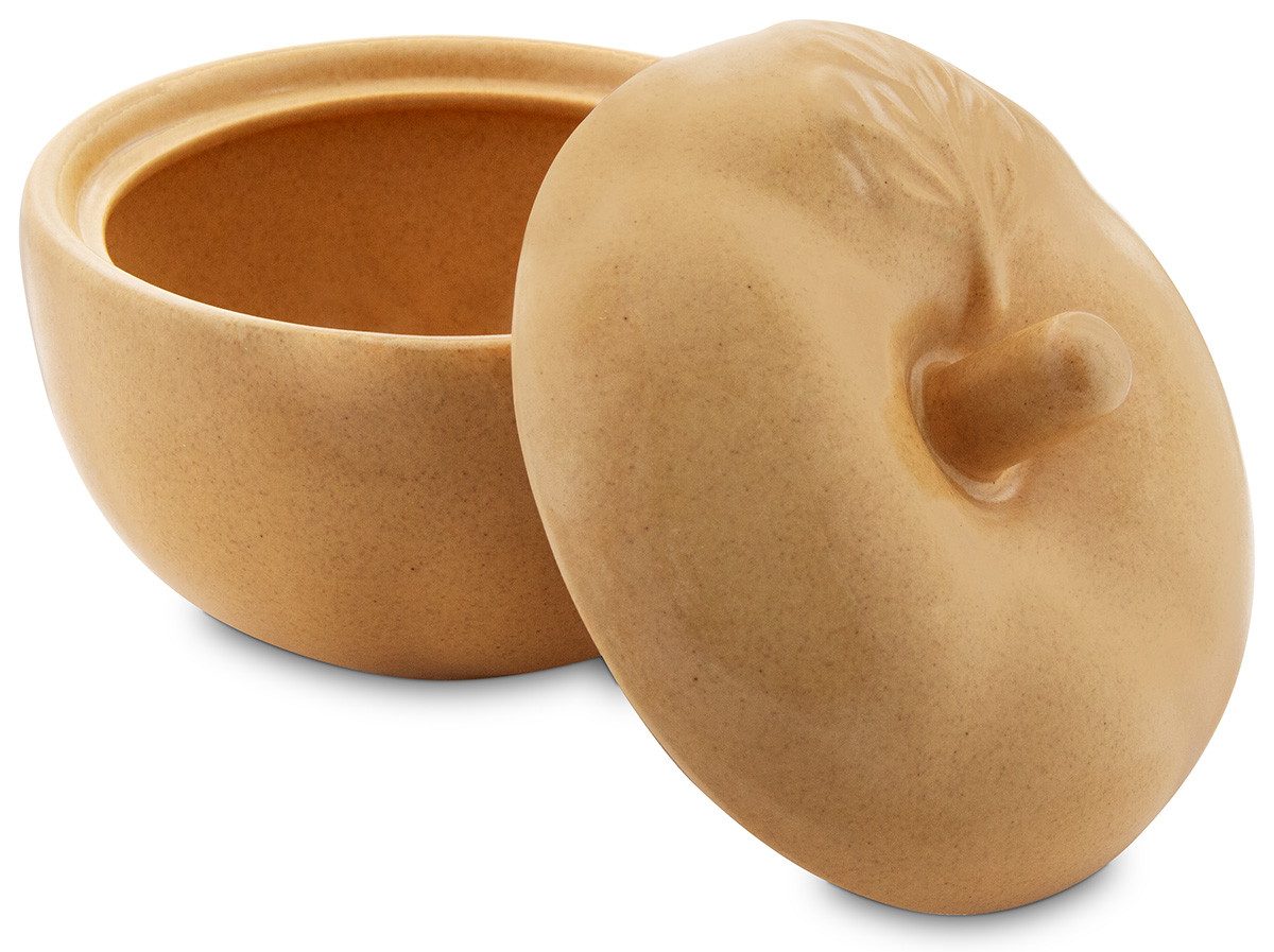 Bunzlauer Keramik Bräter Bunzlauer Keramik Apfelbräter Apfelbackform Ø12,6cm H11,6cm Dekor SAND, Keramik