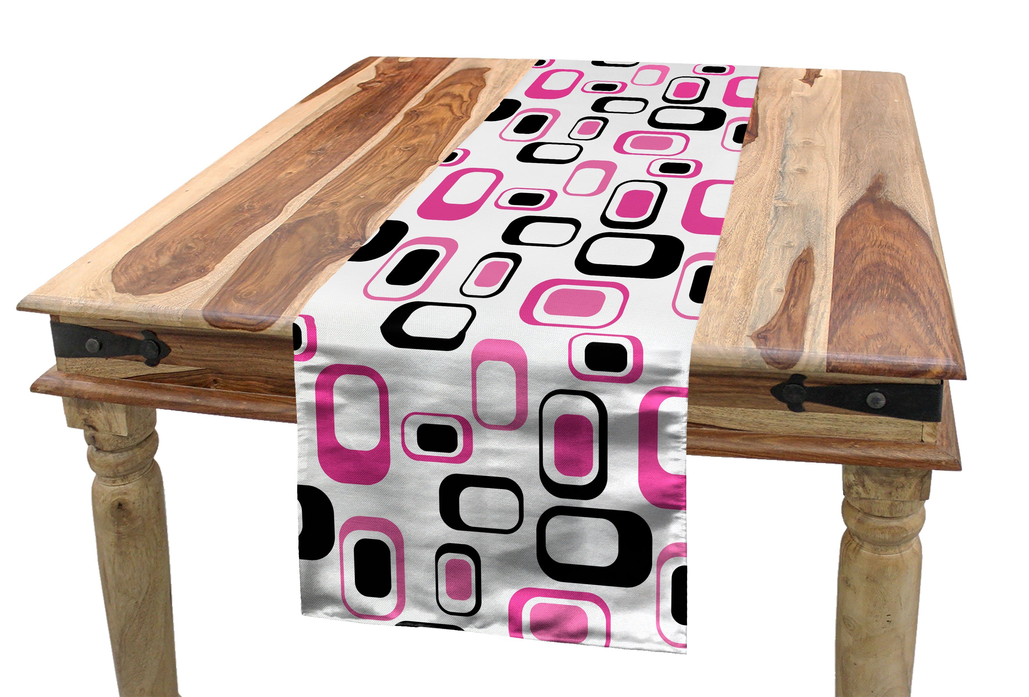 Abakuhaus Tischläufer Esszimmer Küche Rechteckiger Dekorativer Tischläufer, Geometrisch Altertümlich Stil