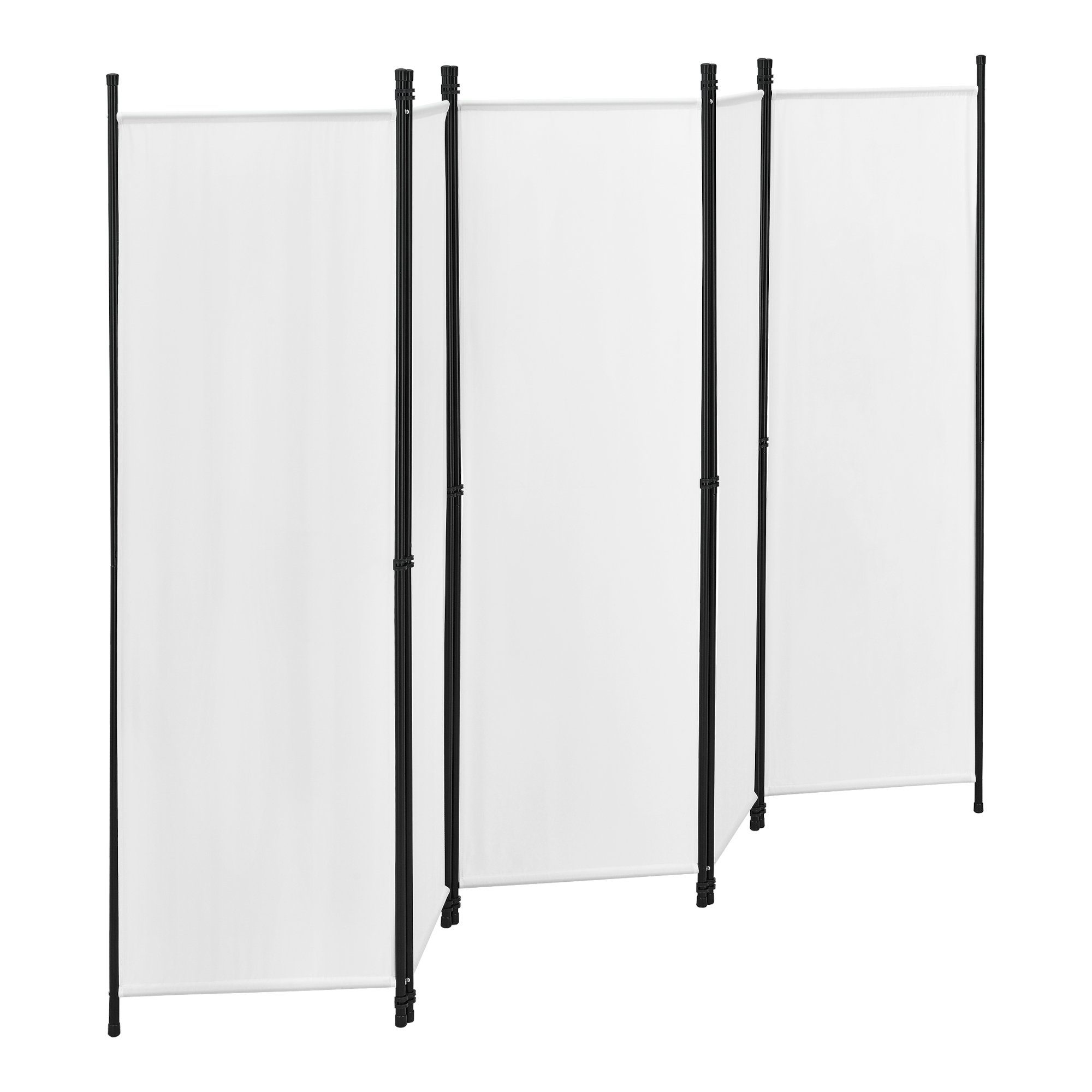 en.casa Paravent, »Huesca« Spanische Wand 5-teilig Sichtschutz 250x171cm Weiß