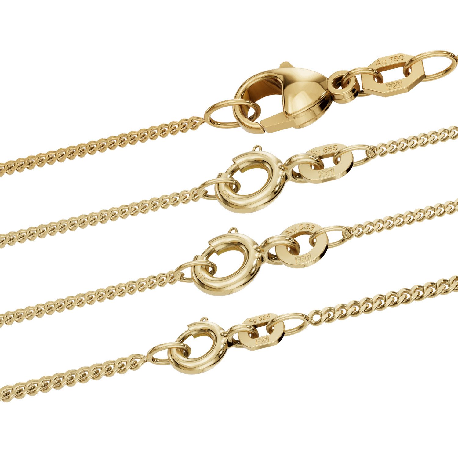 HOPLO Panzerkette Goldkette Panzerkette Halskette Breite 1,1 mm 36 cm 333 - günstig online kaufen