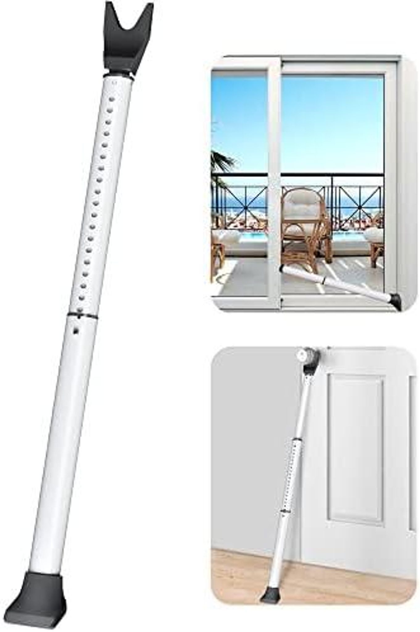 FELIXLEO Fensterzusatzschloss Tür Sicherheitsstange, verstellbar, für Türen und Fenster, Weiß, (1-tlg)