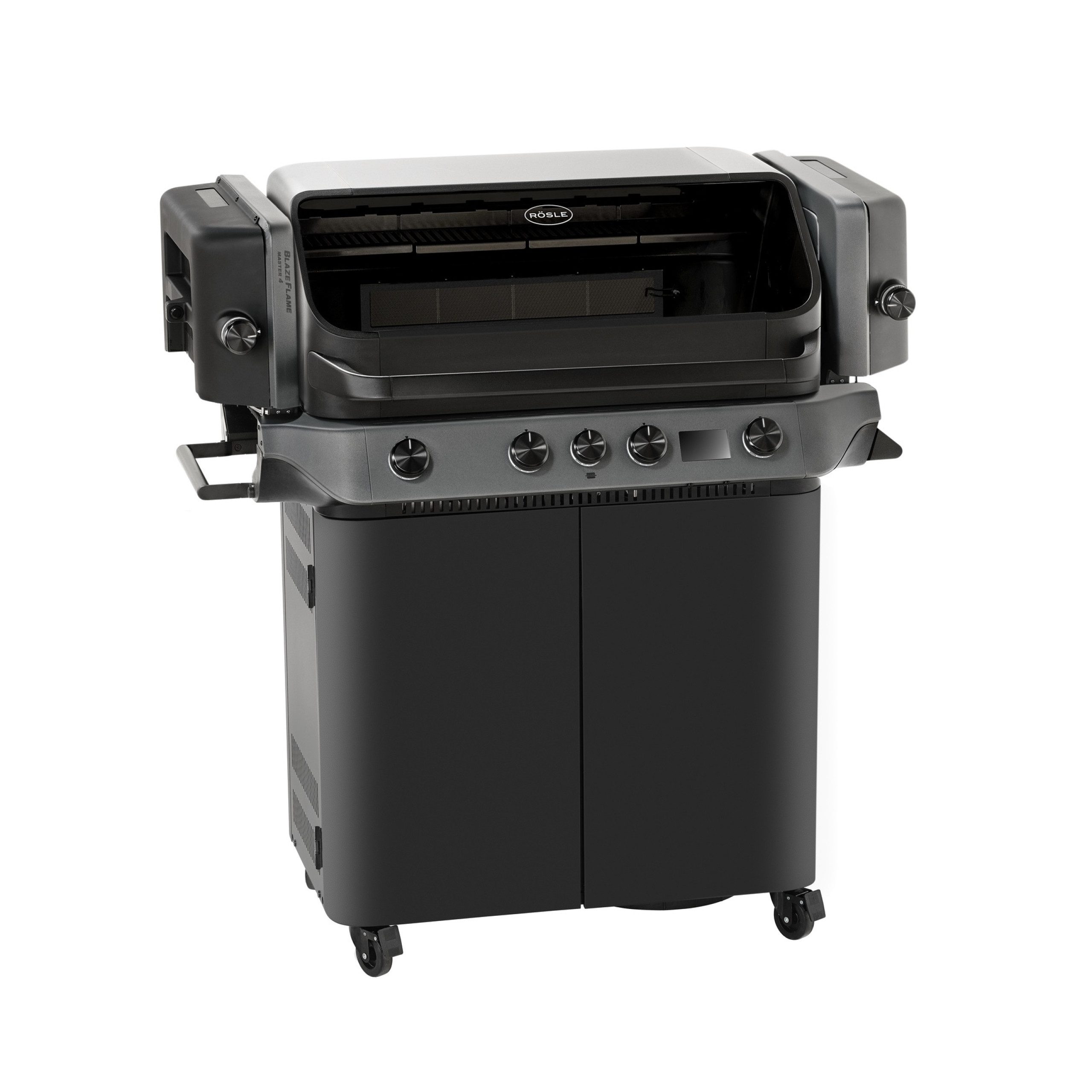 RÖSLE Gasgrill Rösle Gasgrill BLAZEFLAME Master 4 Schwarz mit PRIMEZONE, Backburner