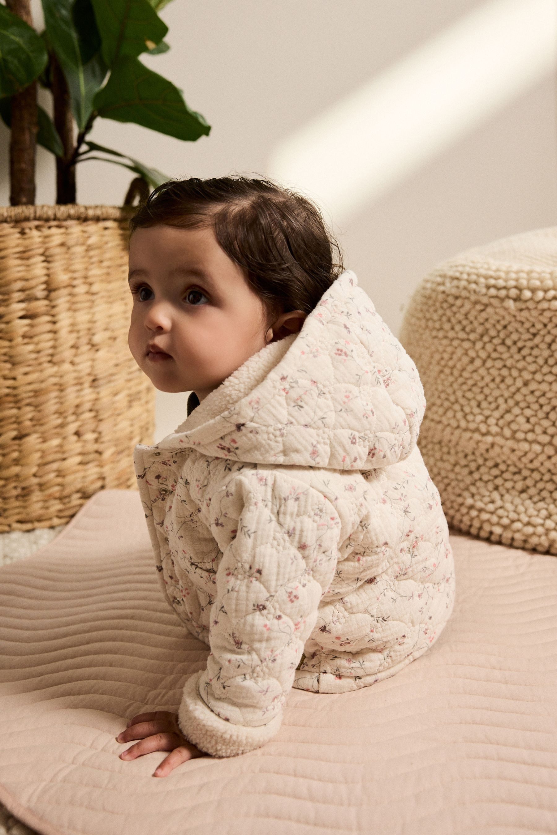 Next Steppjacke Baby Jersey-Mantel in Knitteroptik (1-St)